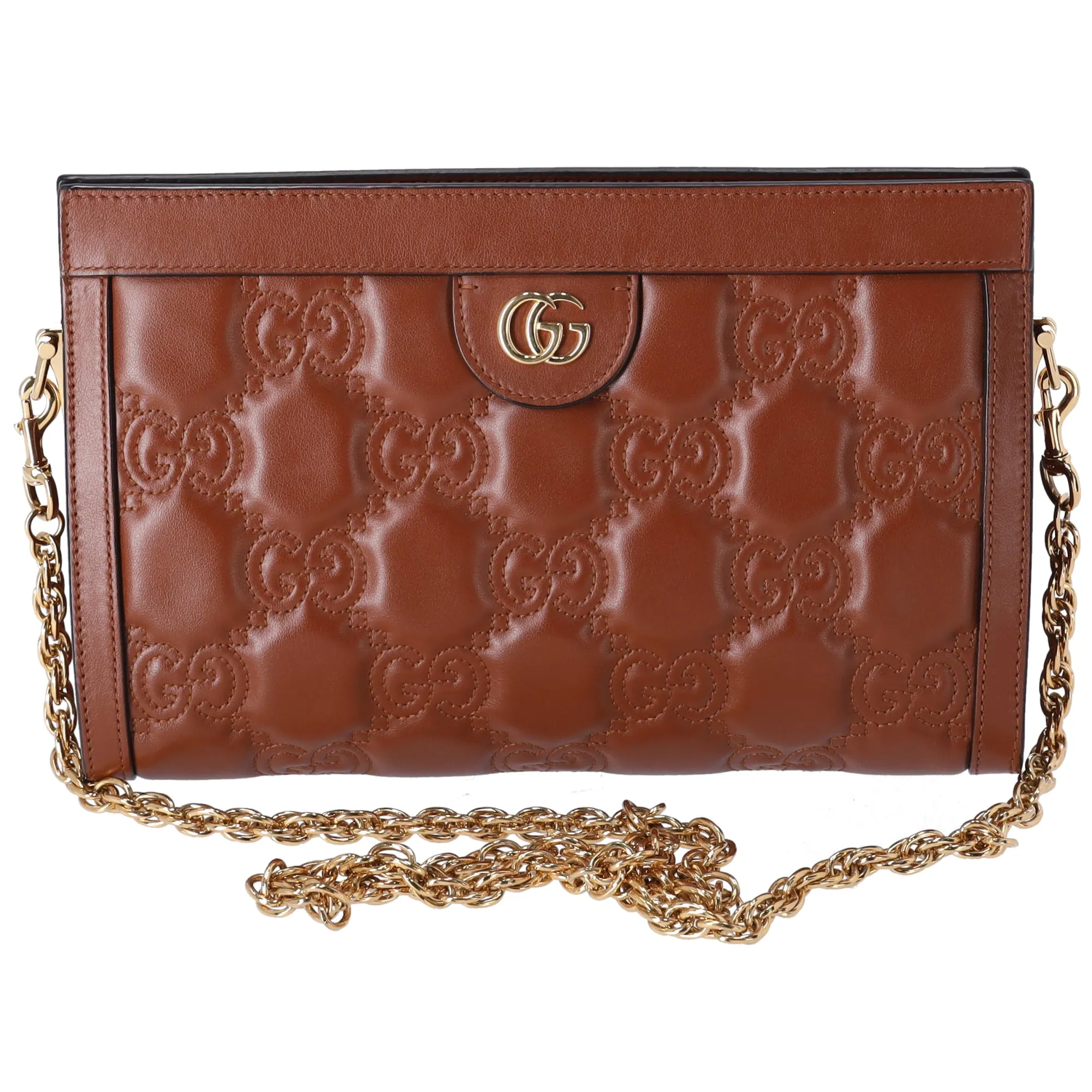 Gucci GG Shoulder Bag GG Matelasse Leather Brown sold by Gaby's Bags