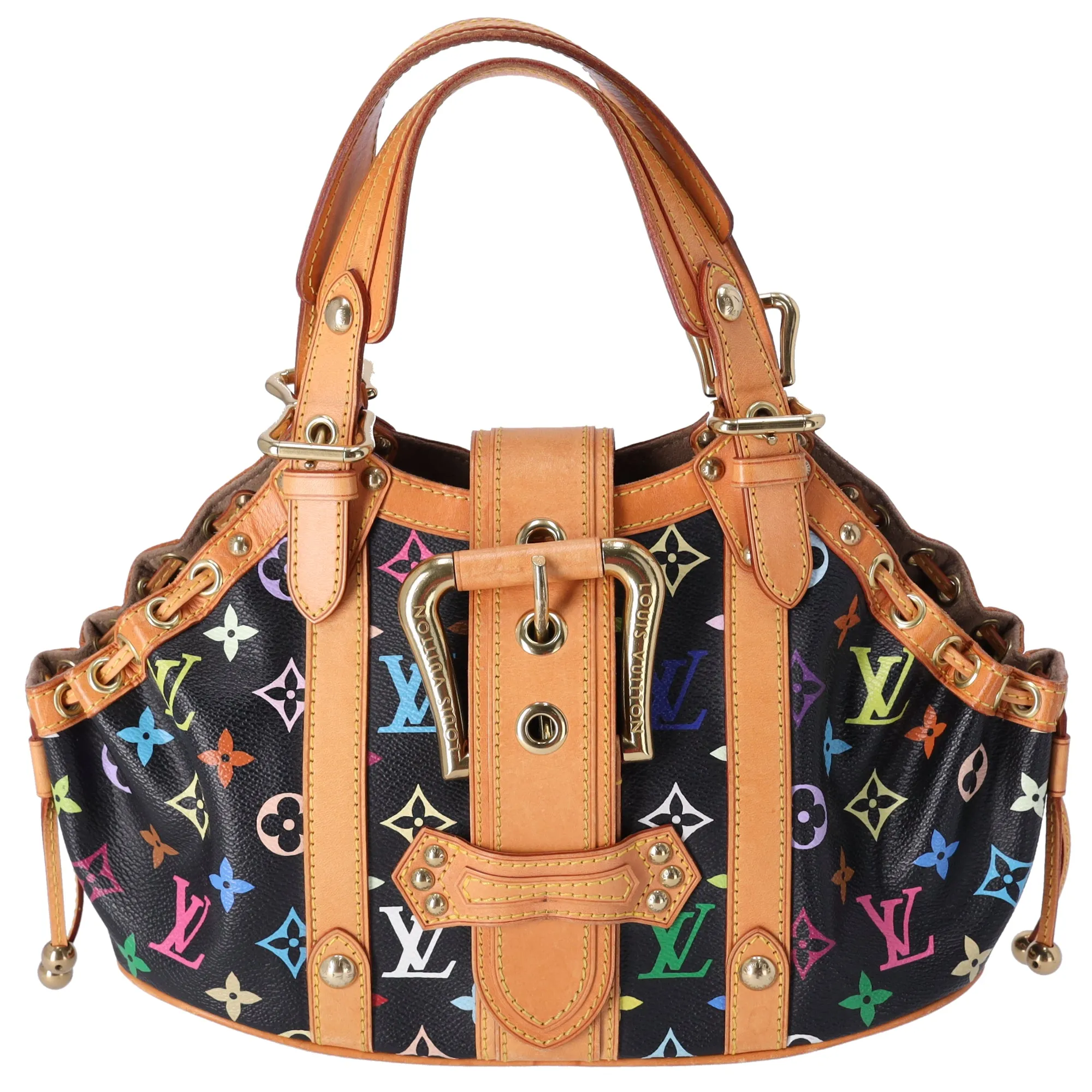 Louis Vuitton x Murakami Theda GM Monogram Multicolore Handbag M92345 Black sold by Gaby's Bags