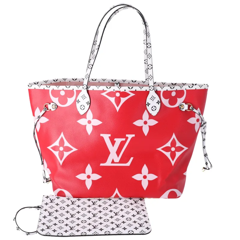 Louis Vuitton Neverfull MM Giant Monogram Tote Bag M44567 Rouge Pink sold by Gaby's Bags