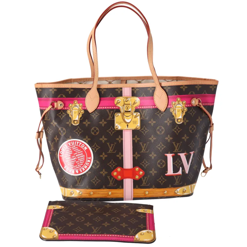 Louis Vuitton Neverfull MM Summer Trunk Monogram Tote Bag M41390 Brown sold by Gaby's Bags