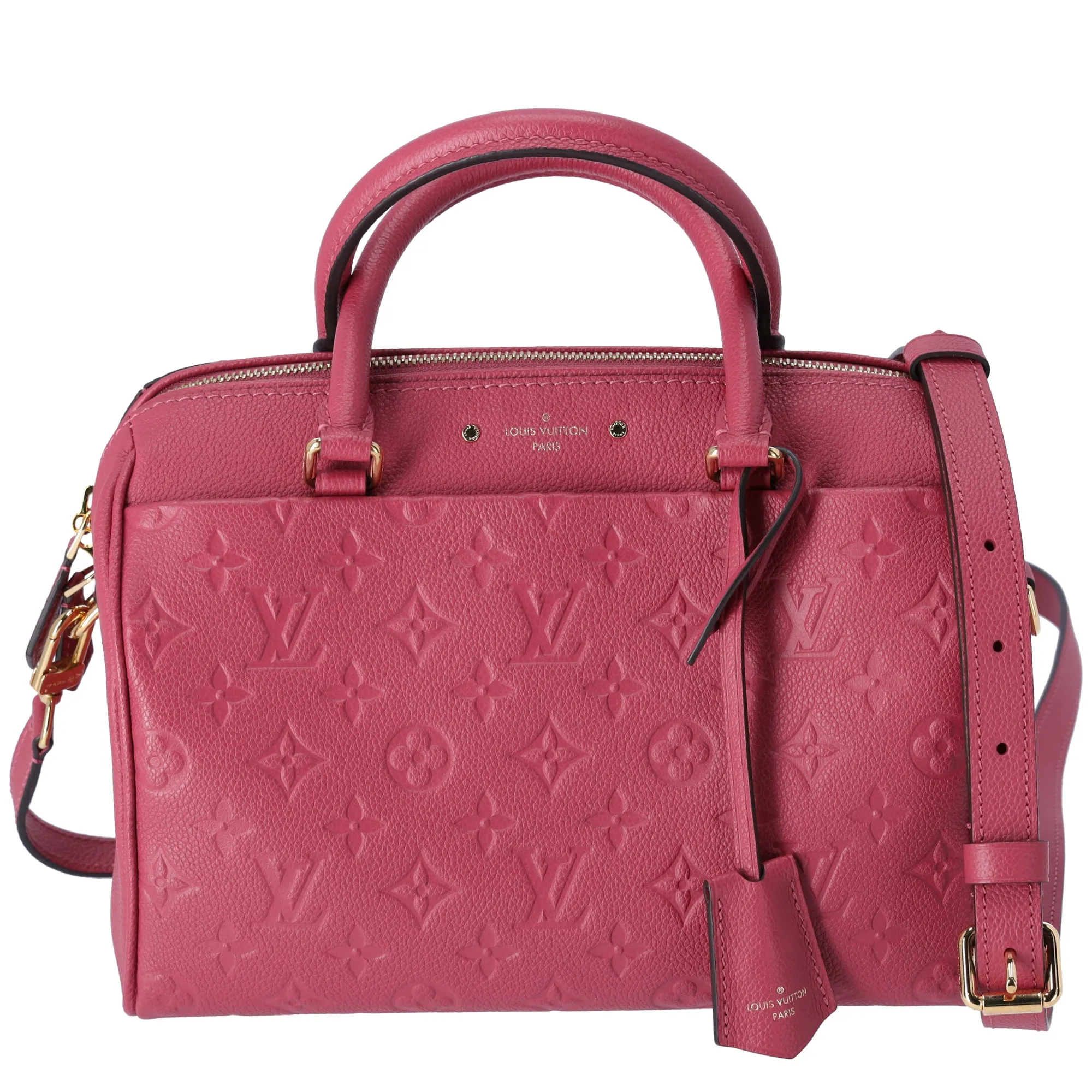 Louis Vuitton Speedy Bandouliere 25 Monogram Empreinte Handbag Rose Bruyere sold by Gaby's Bags