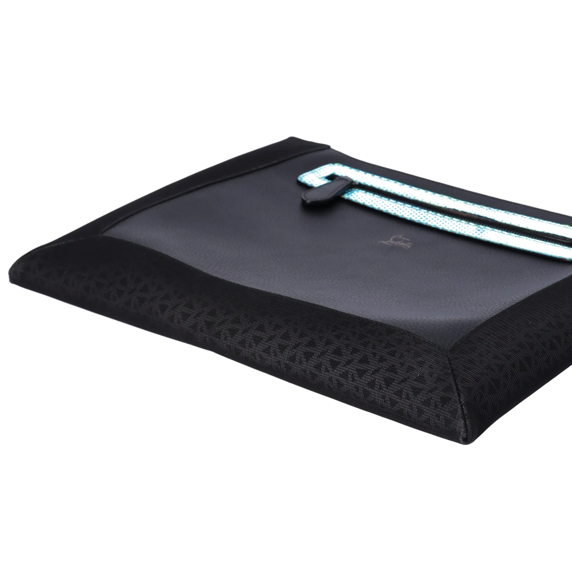 Christian Louboutin Peter Pouch Clutch Bag Black Yellow Fiber Leather sold by Gaby's Bags product image thumbnail 3