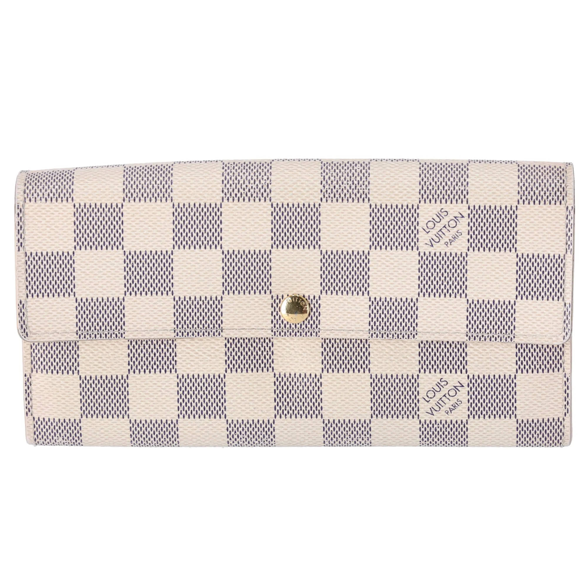 Louis Vuitton Sarah NM2 Long Wallet N61735 Damier Azur sold by Gaby's Bags