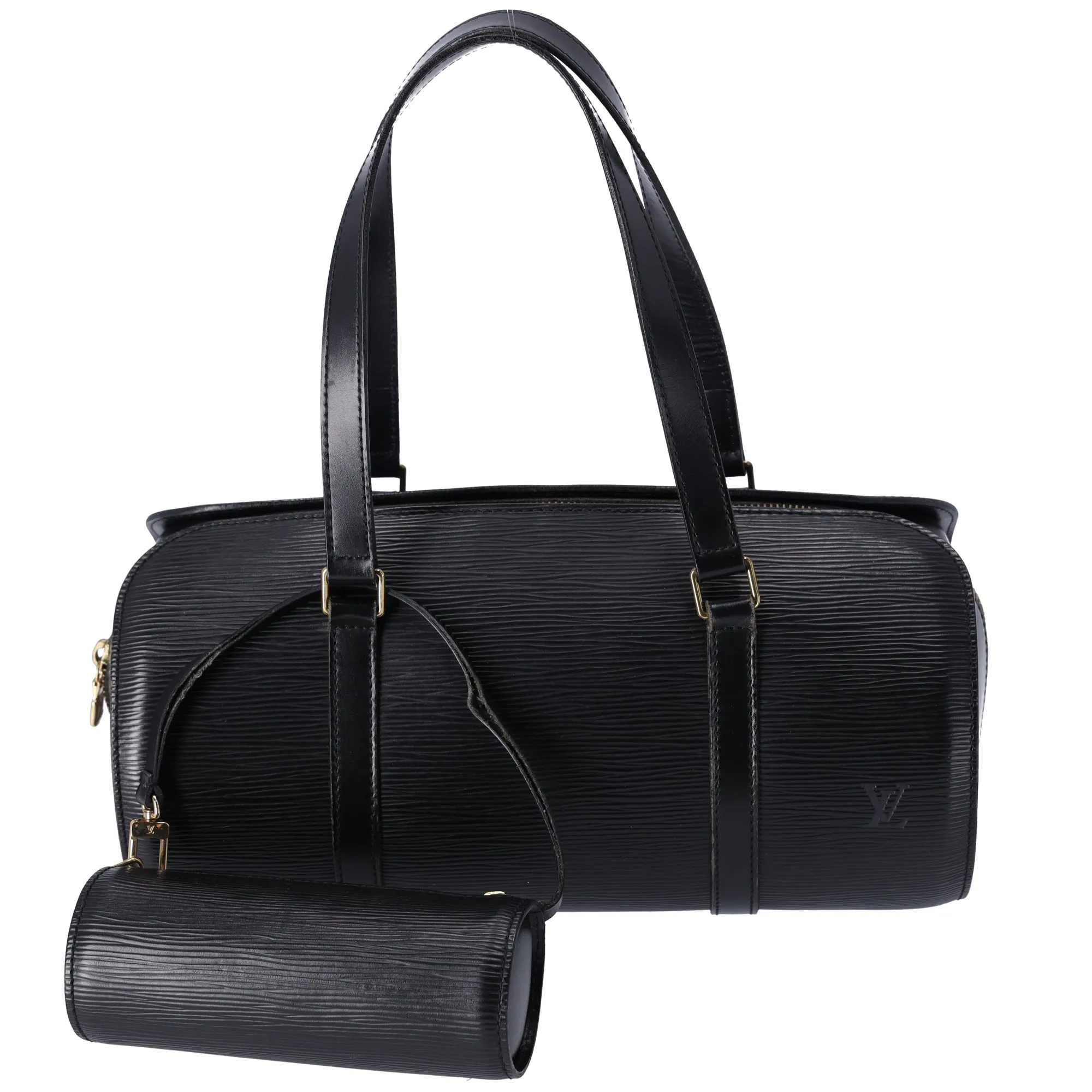 Louis Vuitton Soufflot Epi Handbag M52222 Black + Pouch sold by Gaby's Bags