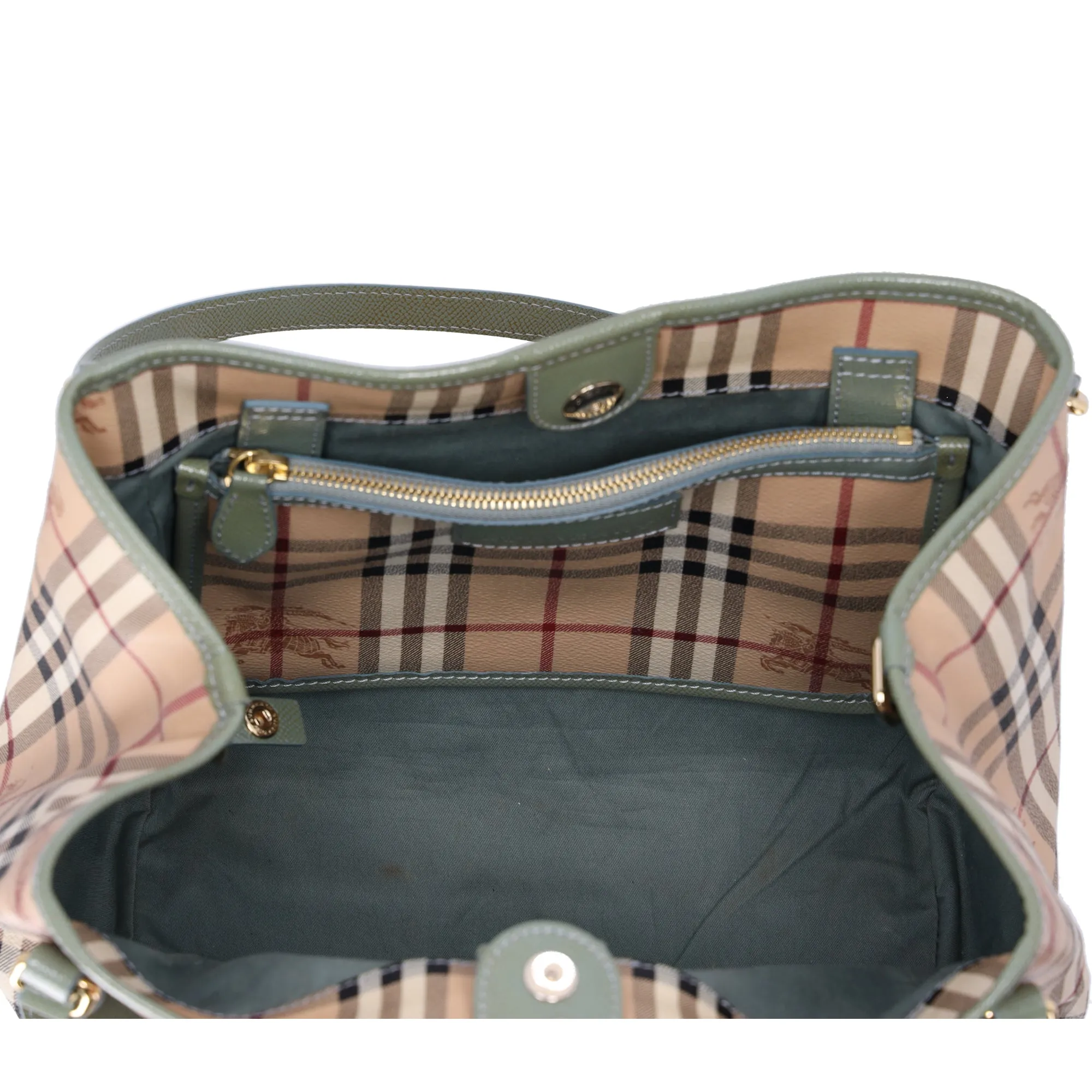 Burberry Check Canterbury Shoulder Bag Coated Canvas Green sold by Gaby's Bags product image thumbnail 5