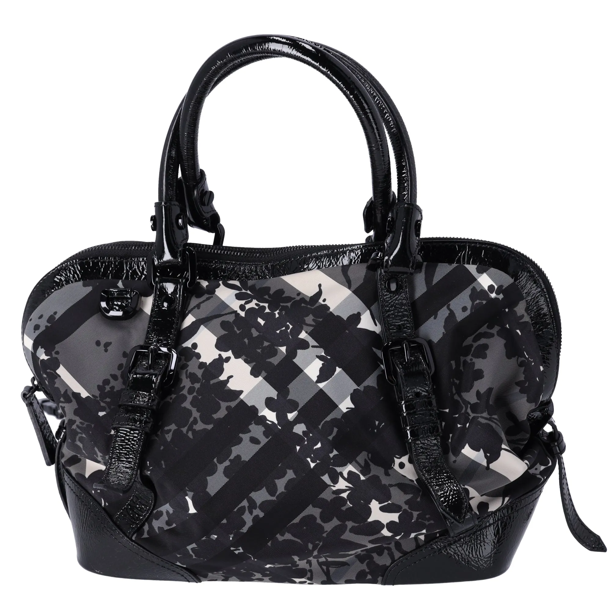 Burberry Nylon Beat Check Floral Florence Tote Black Gray sold by Gaby's Bags product image thumbnail 3