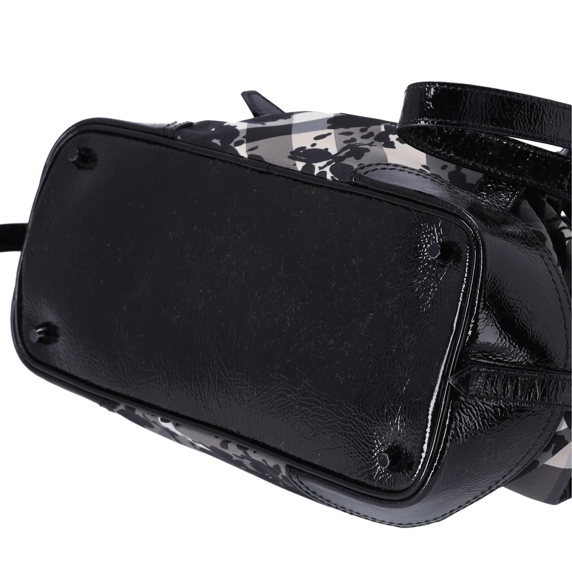 Burberry Nylon Beat Check Floral Florence Tote Black Gray sold by Gaby's Bags product image thumbnail 4