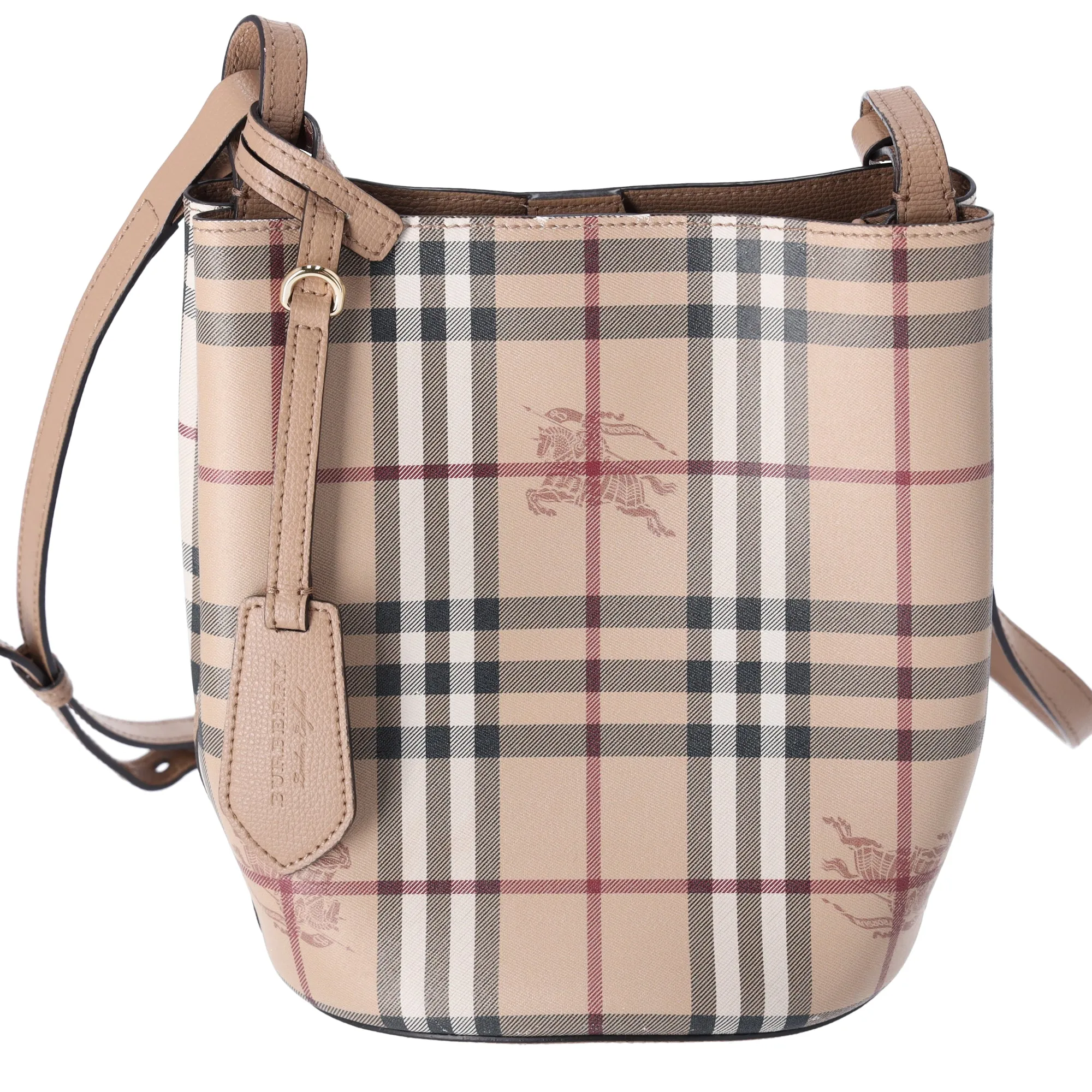 BURBERRY London England Check Bucket Bag Beige Multi Leather sold by Gaby's Bags product image thumbnail 5