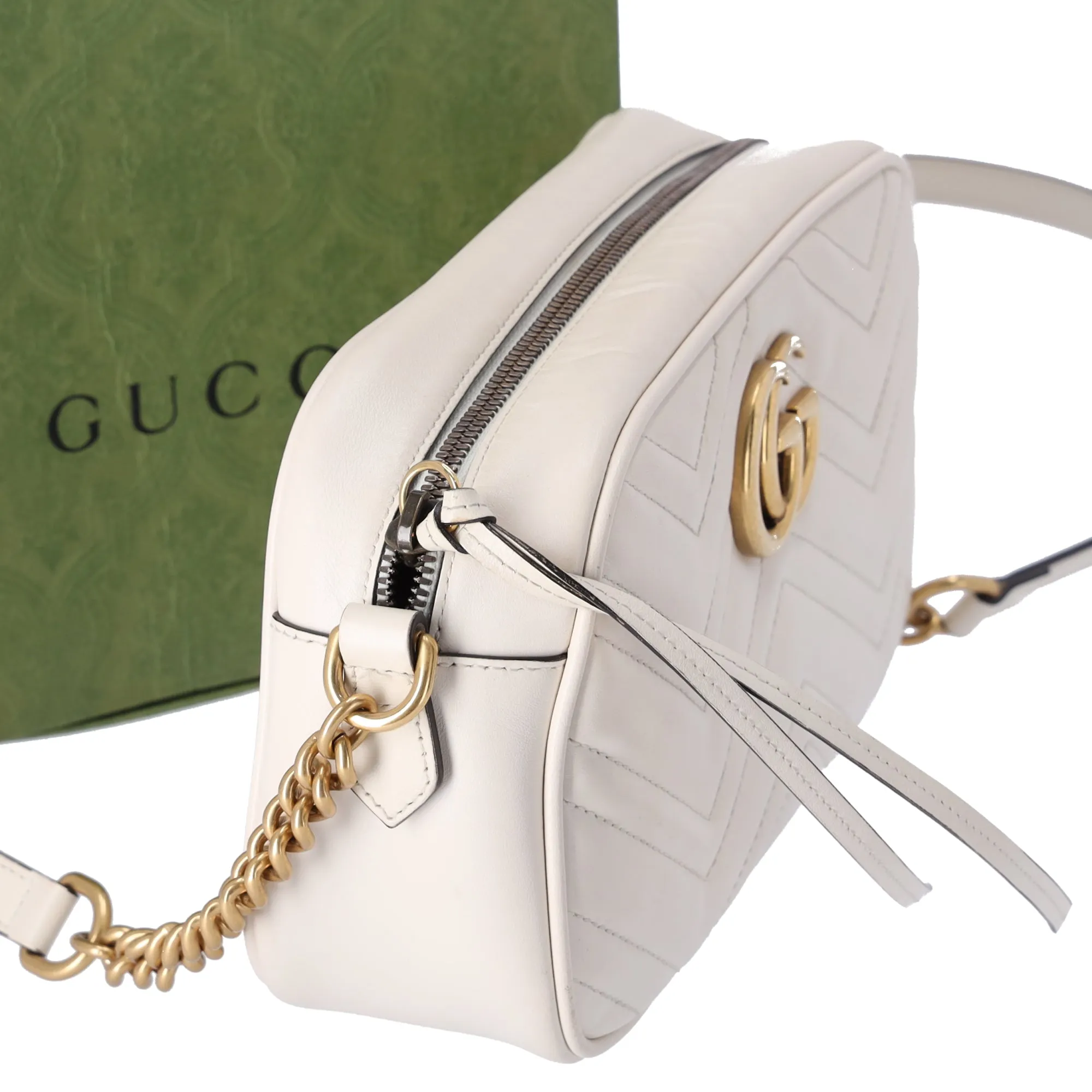 GUCCI GG Marmont Quilted Small Shoulder Bag 447632 Cream Leather sold by Gaby's Bags product image thumbnail 2