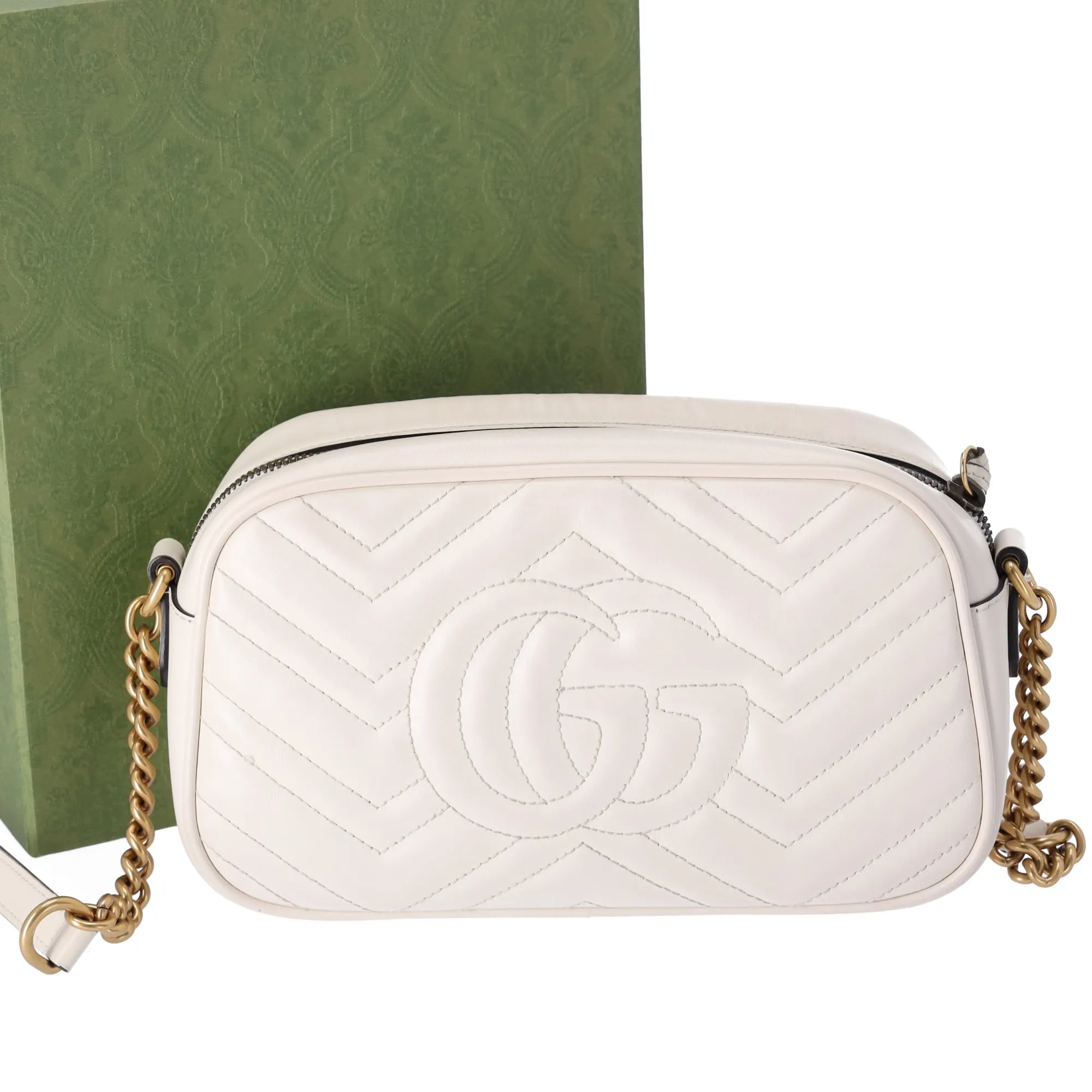 GUCCI GG Marmont Quilted Small Shoulder Bag 447632 Cream Leather sold by Gaby's Bags product image thumbnail 3
