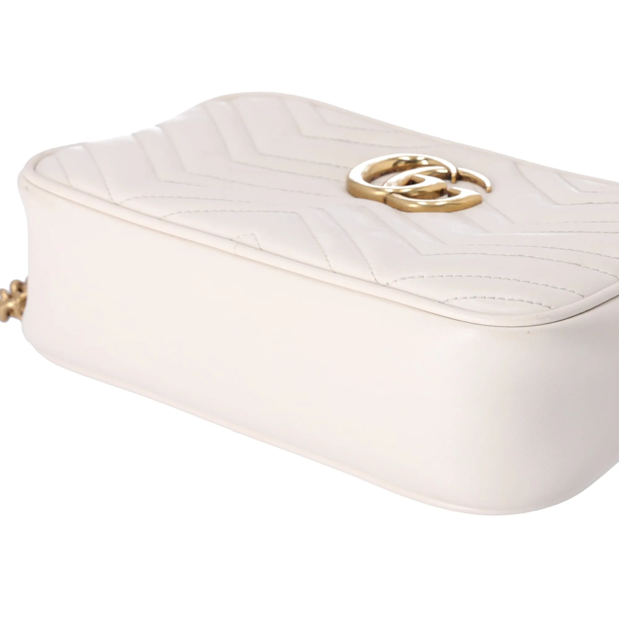 GUCCI GG Marmont Quilted Small Shoulder Bag 447632 Cream Leather sold by Gaby's Bags product image thumbnail 4