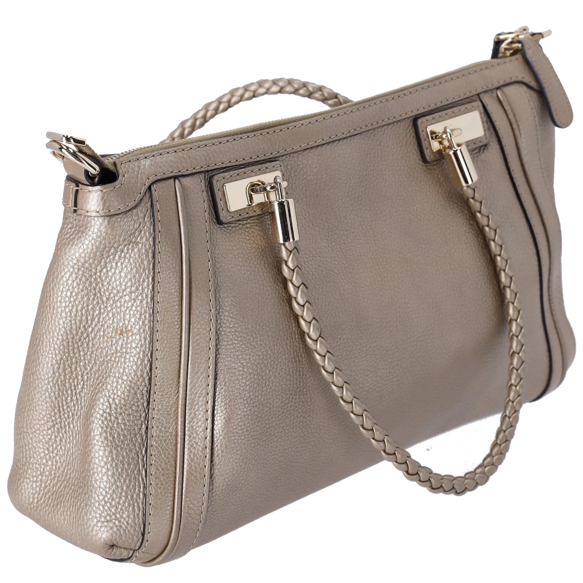 GUCCI Bella Handbag 282300 Gold Leather Braided Handles sold by Gaby's Bags product image thumbnail 3