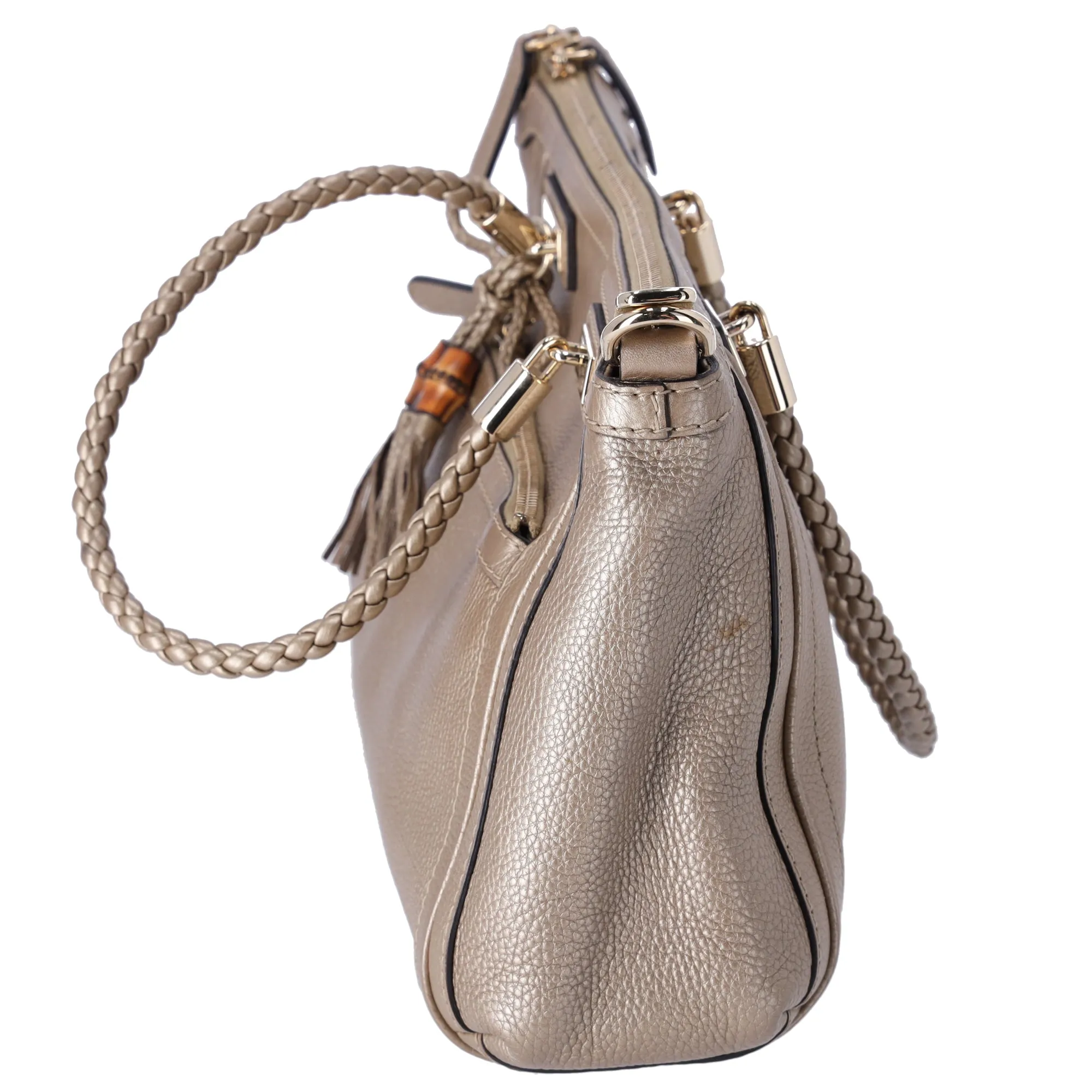 GUCCI Bella Handbag 282300 Gold Leather Braided Handles sold by Gaby's Bags product image thumbnail 2