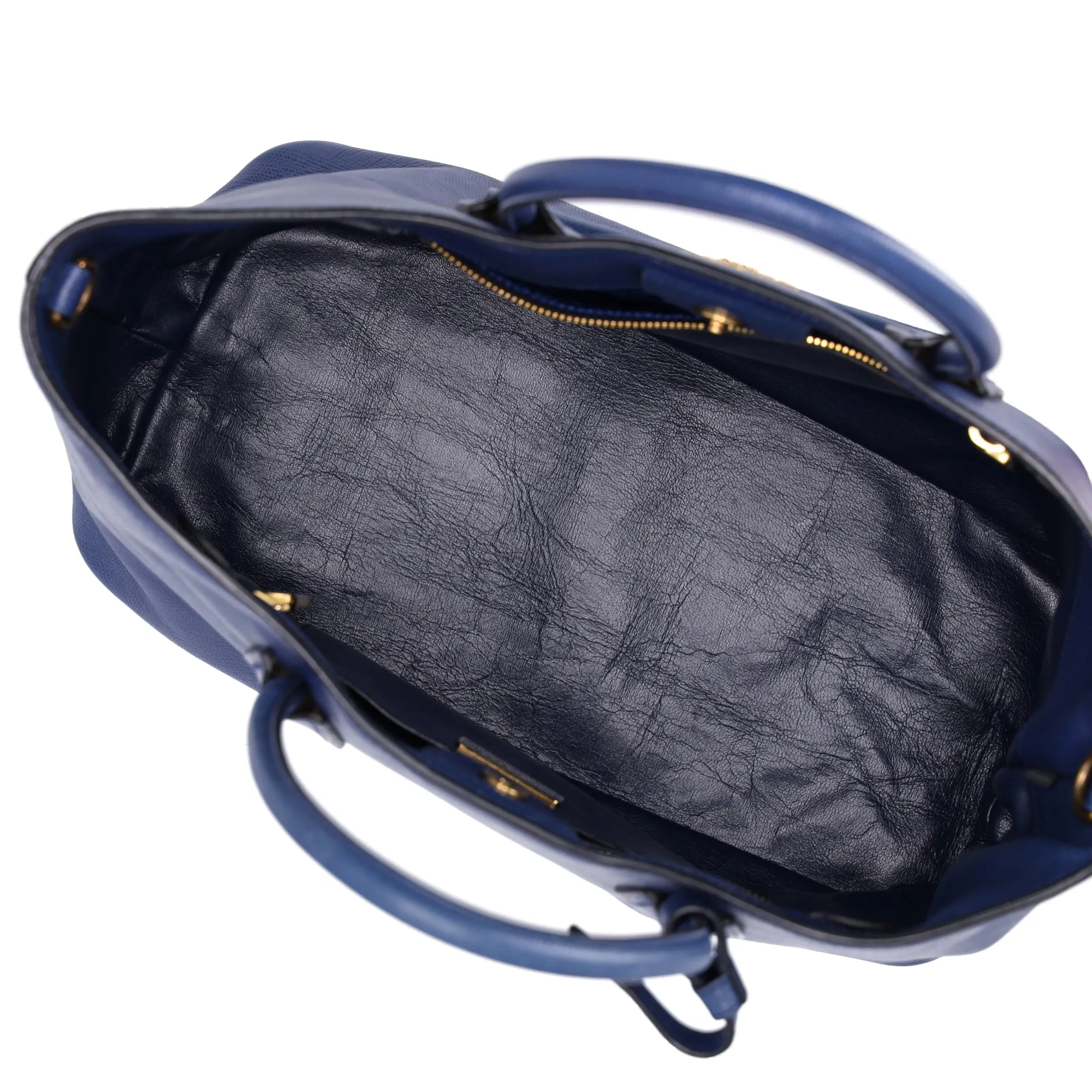 PRADA Logo Tote Bag BN2729 Blue Saffiano Cuir Leather sold by Gaby's Bags product image thumbnail 5