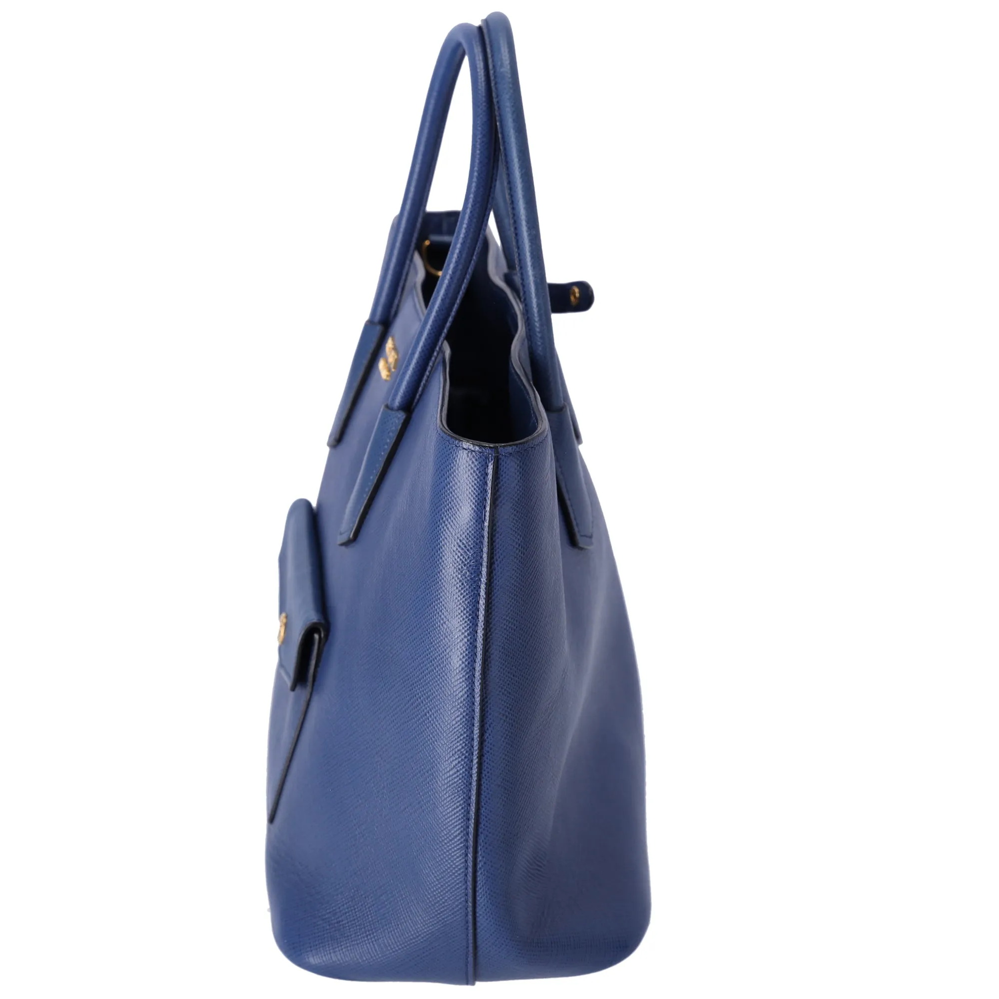 PRADA Logo Tote Bag BN2729 Blue Saffiano Cuir Leather sold by Gaby's Bags product image thumbnail 2