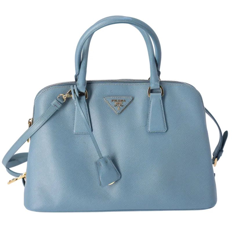 PRADA Promenade Handbag 1BA837 Light Blue Saffiano Lux Leather sold by Gaby's Bags