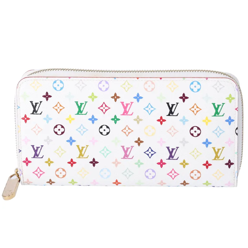 Louis Vuitton x Murakami Zippy Wallet White Monogram M60242 Figue Pink sold by Gaby's Bags