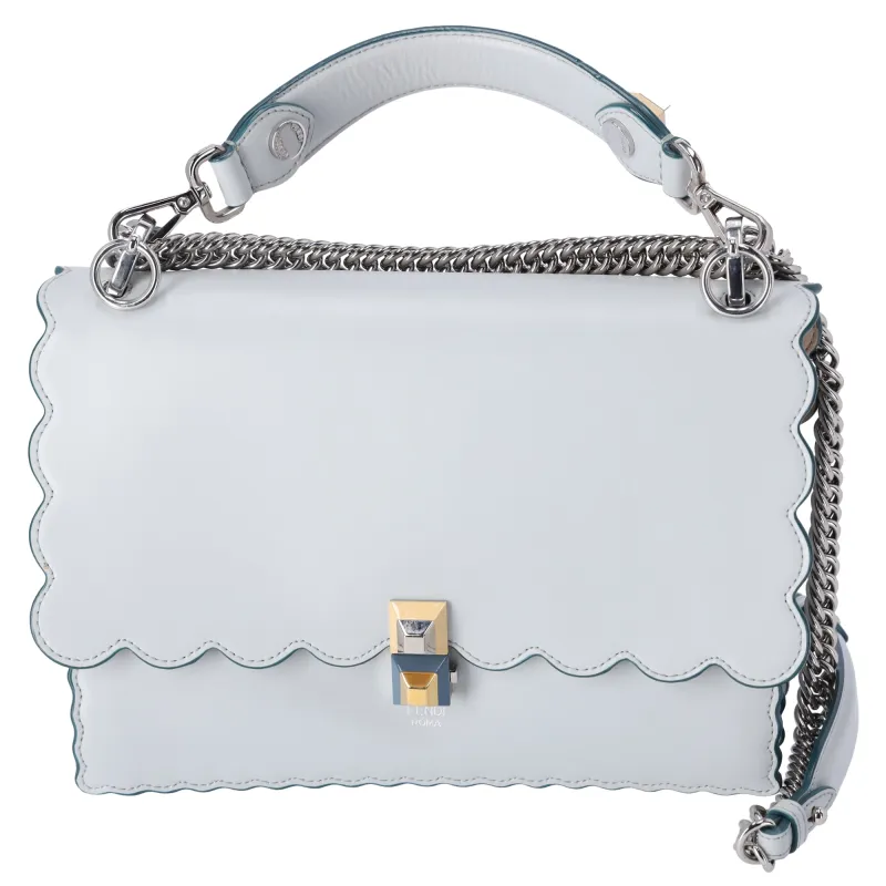 FENDI KAN I Shoulder Bag 8BT283 Light Gray Leather sold by Gaby's Bags
