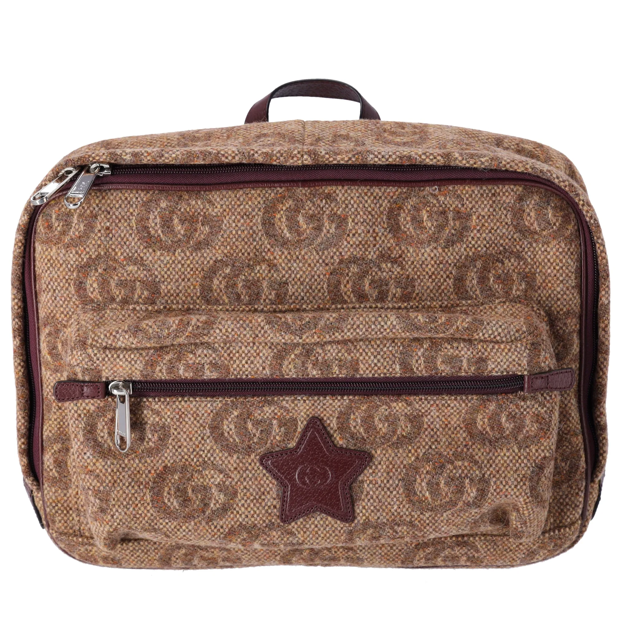 GUCCI Star GG Backpack 704946 Brown Dark Brown Wool Leather sold by Gaby's Bags