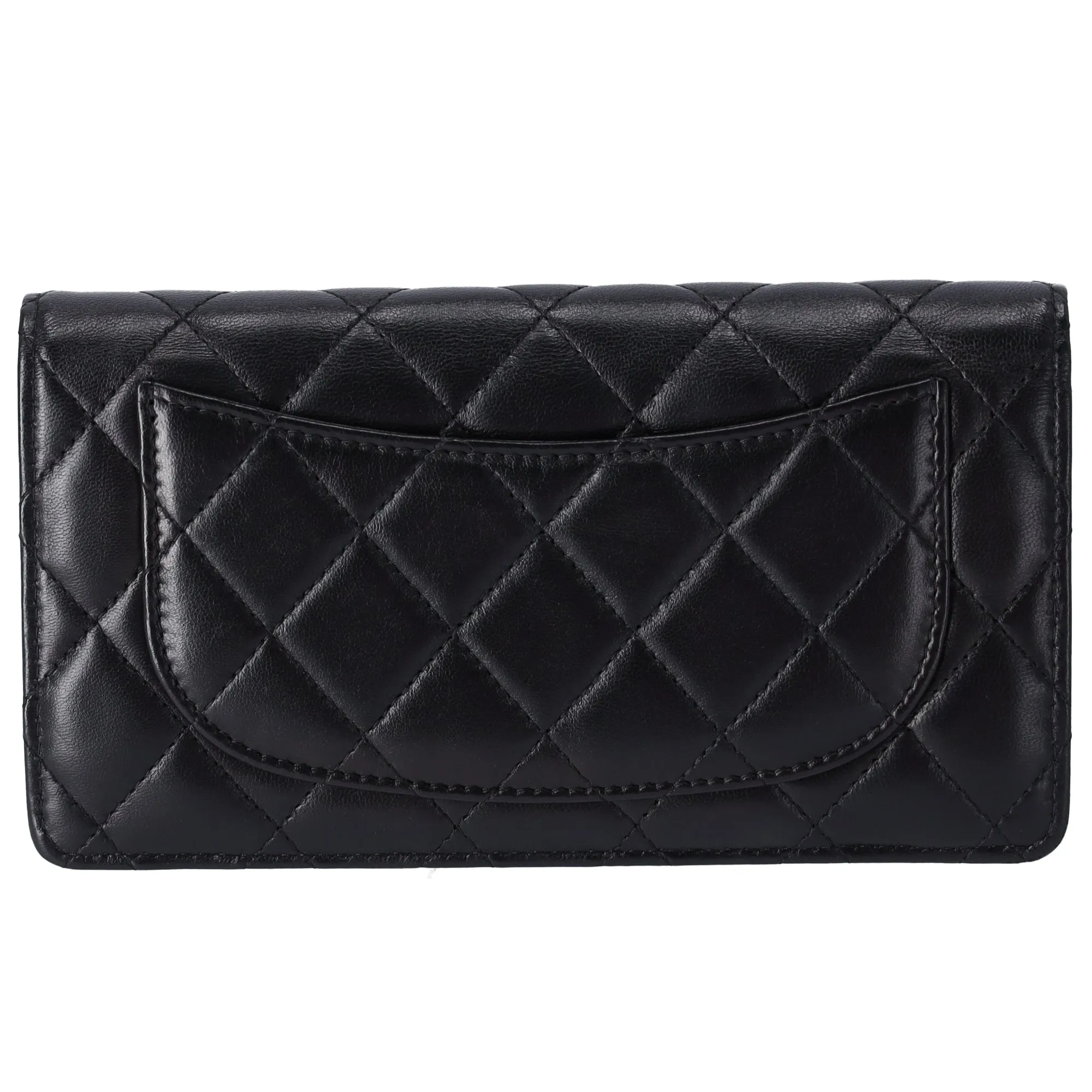 CHANEL Matelasse Long Bifold Wallet Black Lambskin Leather sold by Gaby's Bags product image thumbnail 2