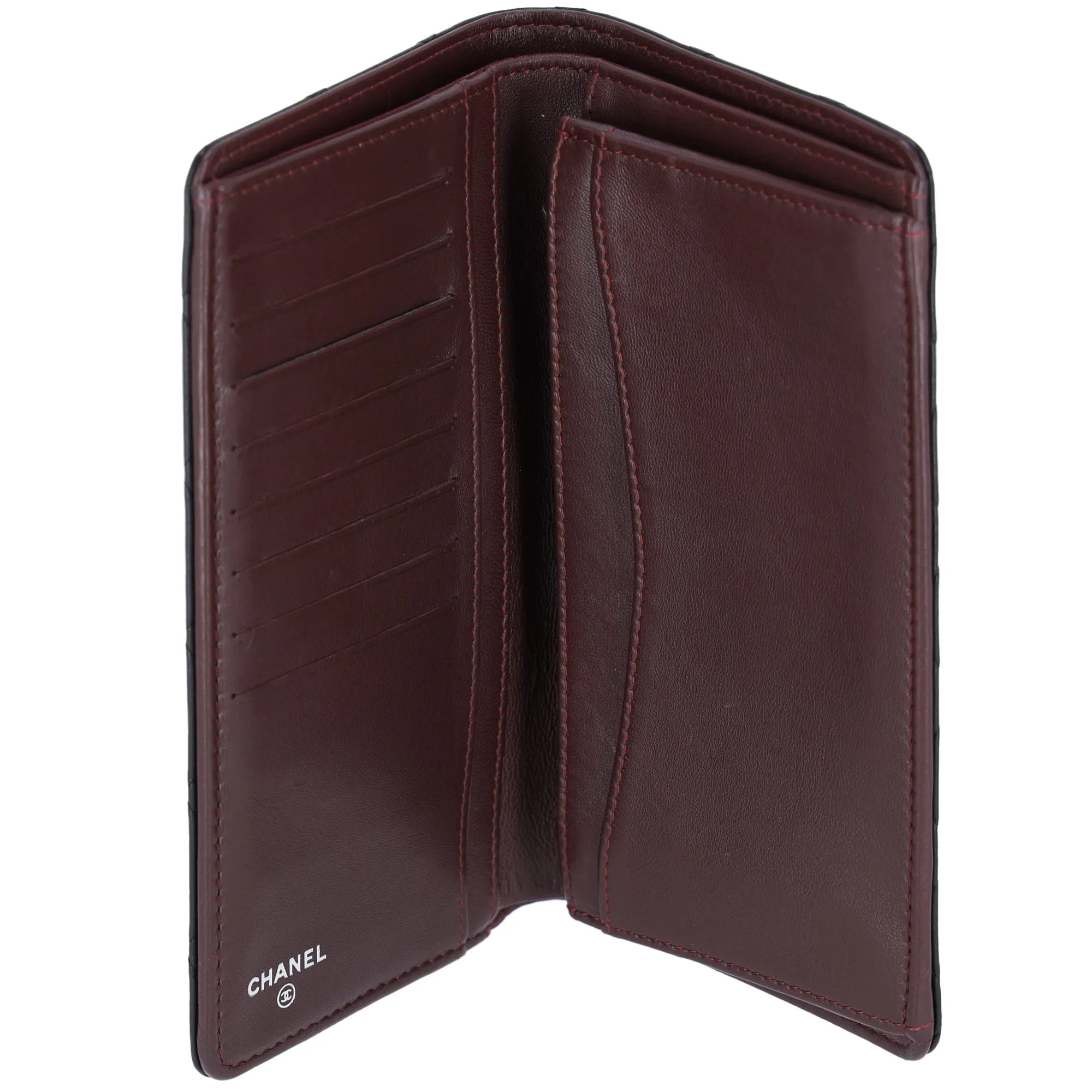 CHANEL Matelasse Long Bifold Wallet Black Lambskin Leather sold by Gaby's Bags product image thumbnail 3