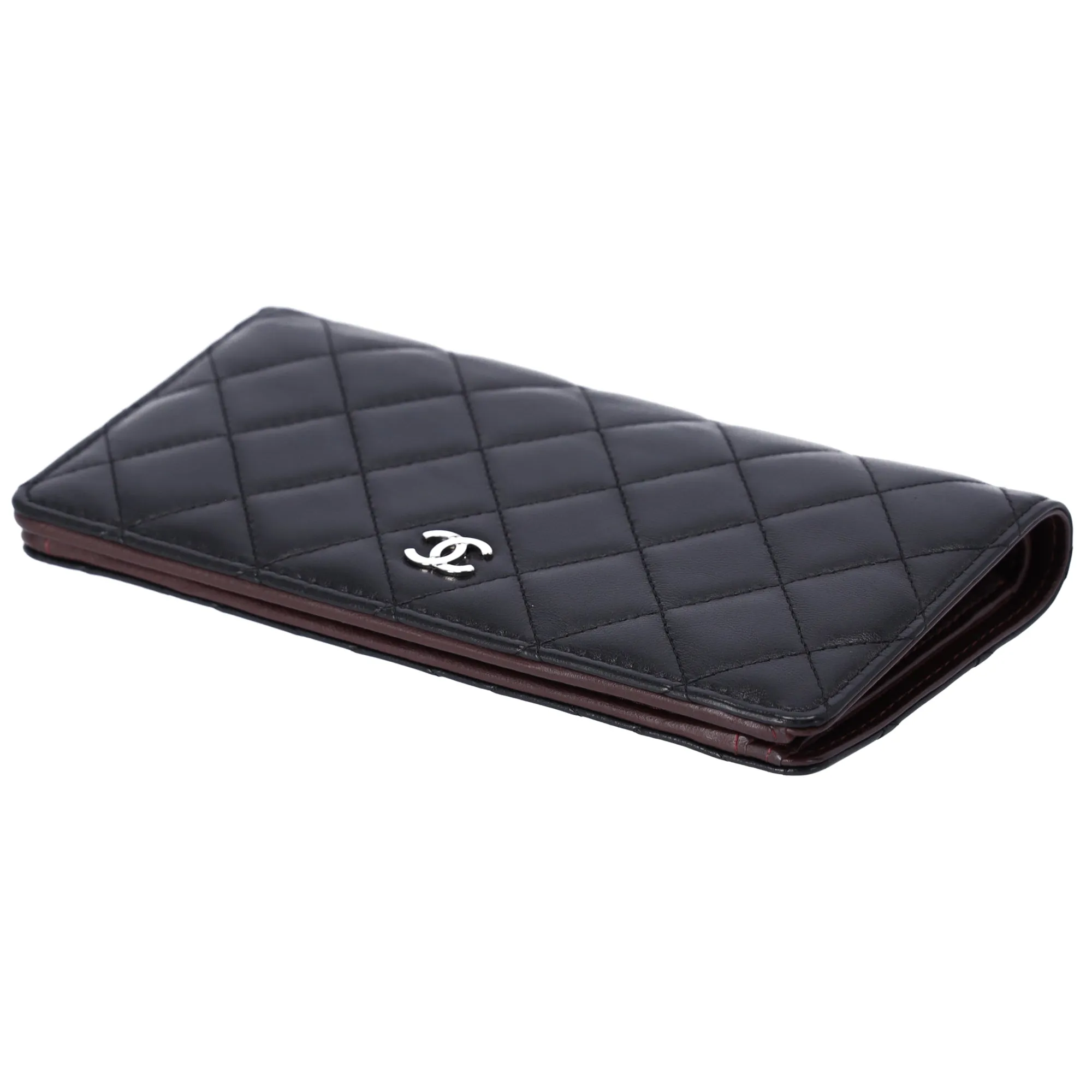 CHANEL Matelasse Long Bifold Wallet Black Lambskin Leather sold by Gaby's Bags product image thumbnail 4