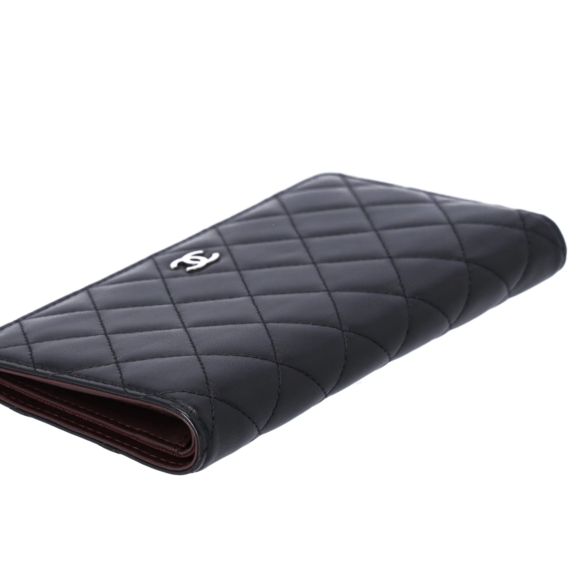 CHANEL Matelasse Long Bifold Wallet Black Lambskin Leather sold by Gaby's Bags product image thumbnail 5