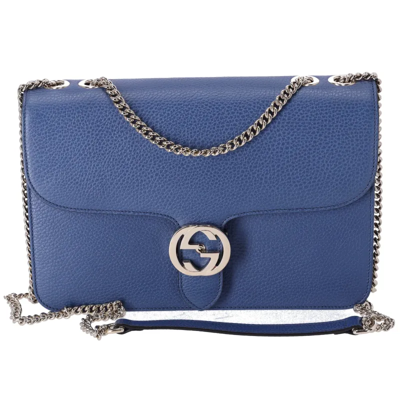 GUCCI Interlocking G Shoulder Bag 510303 Blue Leather sold by Gaby's Bags