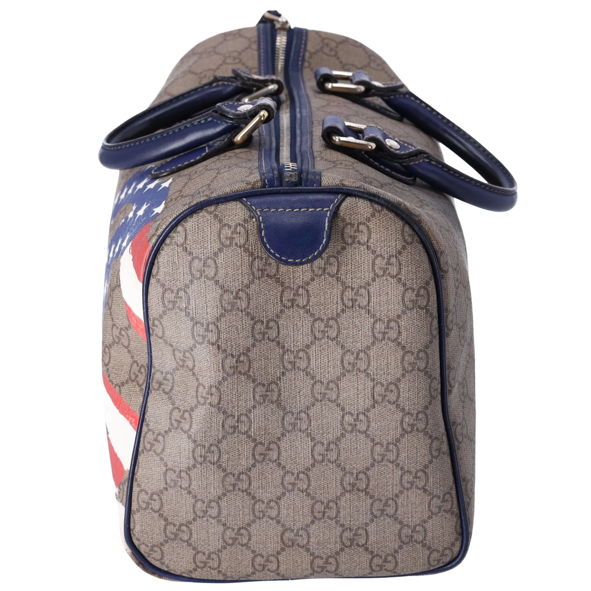 GUCCI GG Handbag 195451 Beige Navy Multi PVC Leather US Flag sold by Gaby's Bags product image thumbnail 2