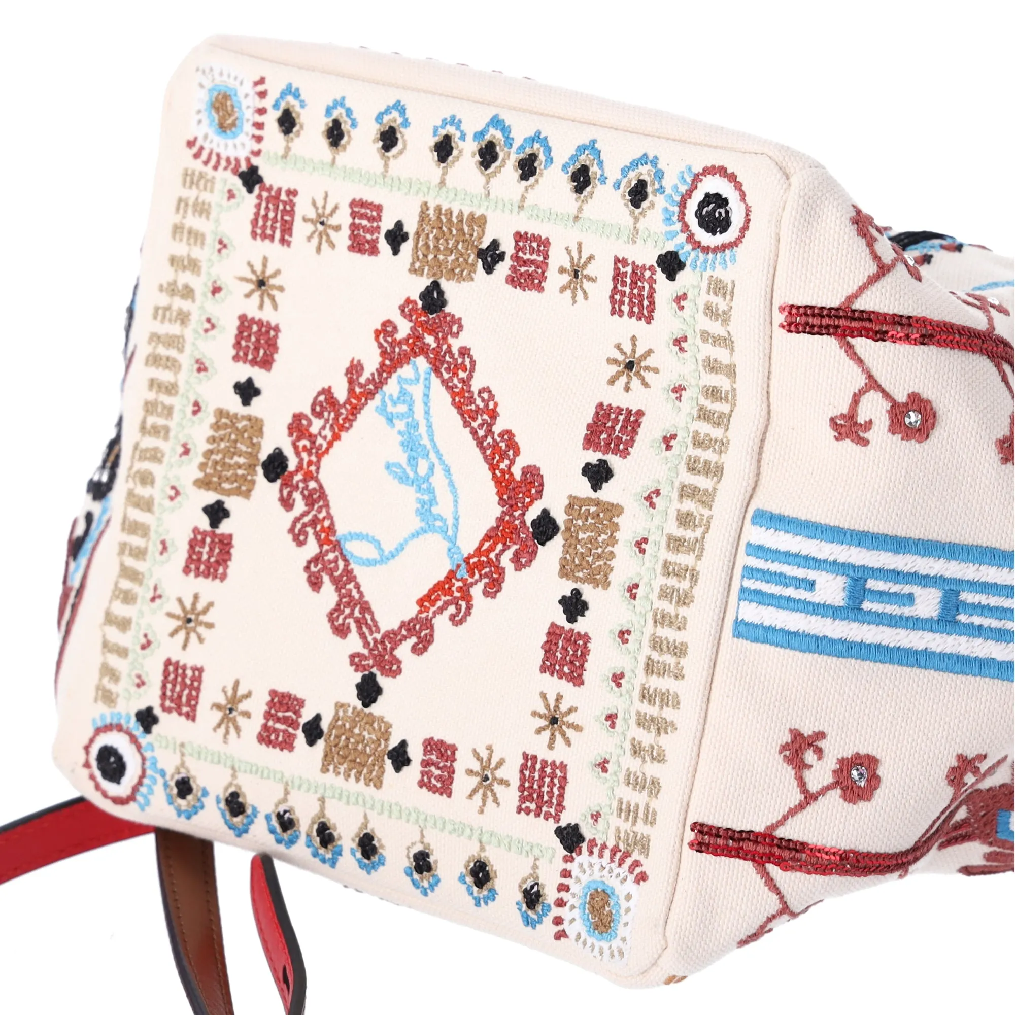 Christian Louboutin Greekaba Embroidered Canvas Crossbody Bag Multicolor sold by Gaby's Bags product image thumbnail 4