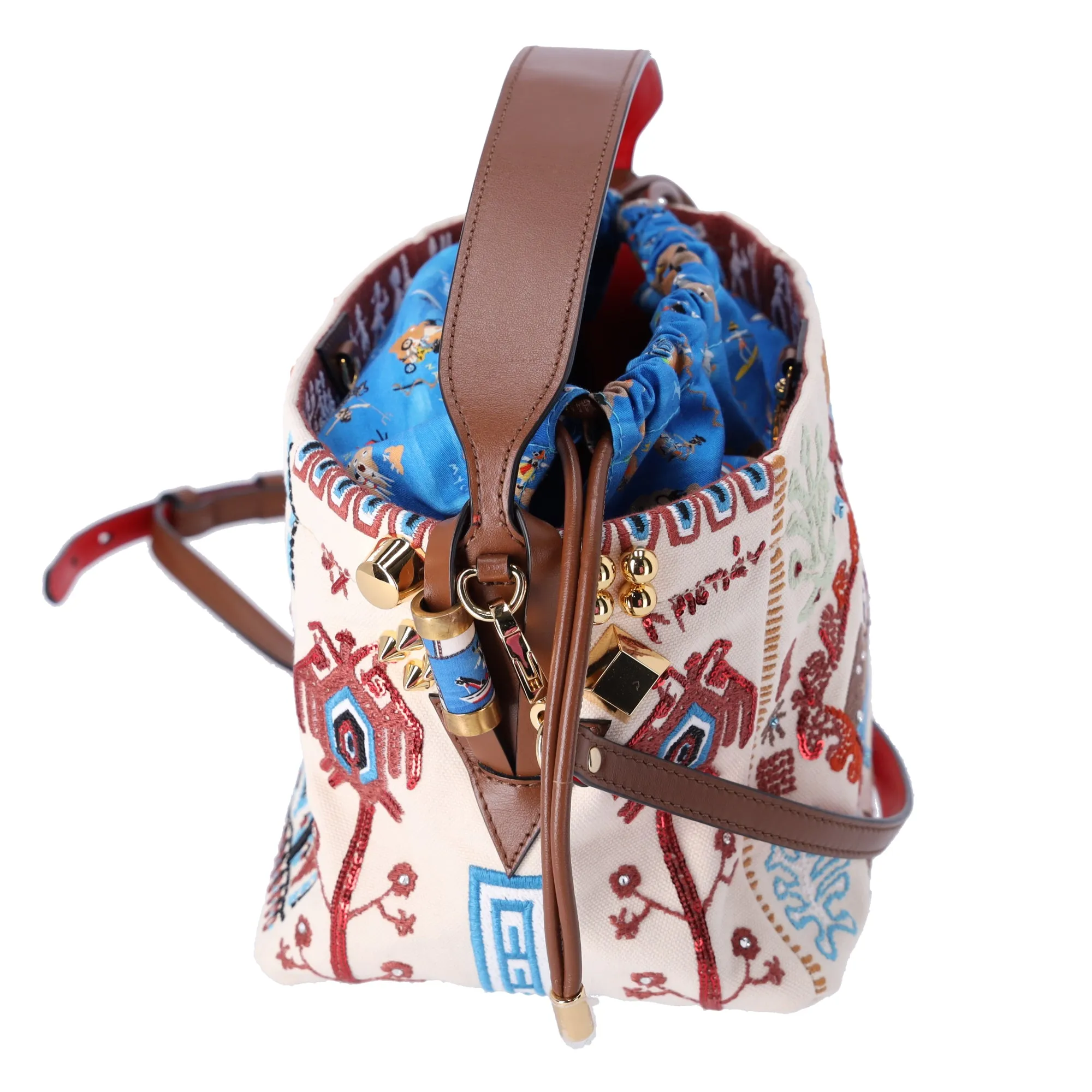 Christian Louboutin Greekaba Embroidered Canvas Crossbody Bag Multicolor sold by Gaby's Bags product image thumbnail 2