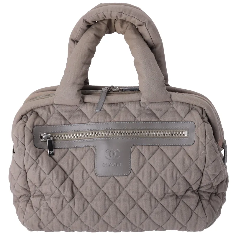 CHANEL Coco Cocoon Handbag Khaki Cotton sold by Gaby's Bags