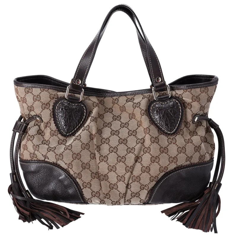 Gucci Small Tribeca Tote GG Canvas Brown Beige sold by Gaby's Bags