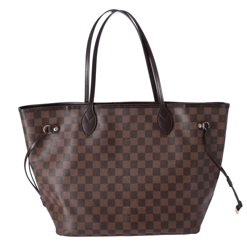Louis Vuitton Neverfull MM Tote Bag N51105 Ebene Damier Canvas sold by Gaby's Bags