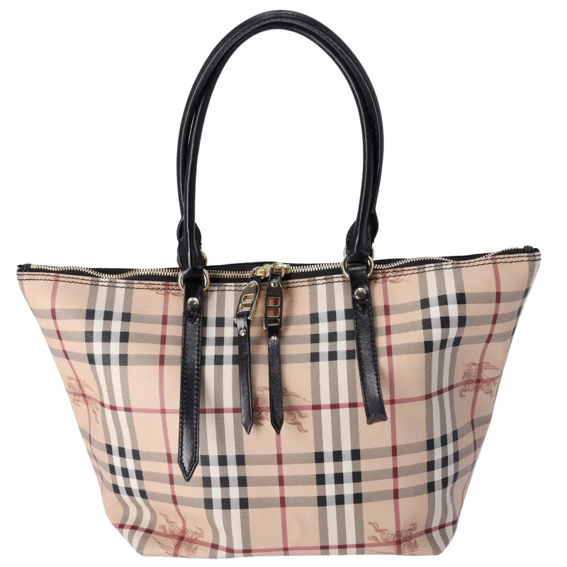 Burberry Small Salisbury Tote Bag Haymarket Check PVC Coated Canvas sold by Gaby's Bags