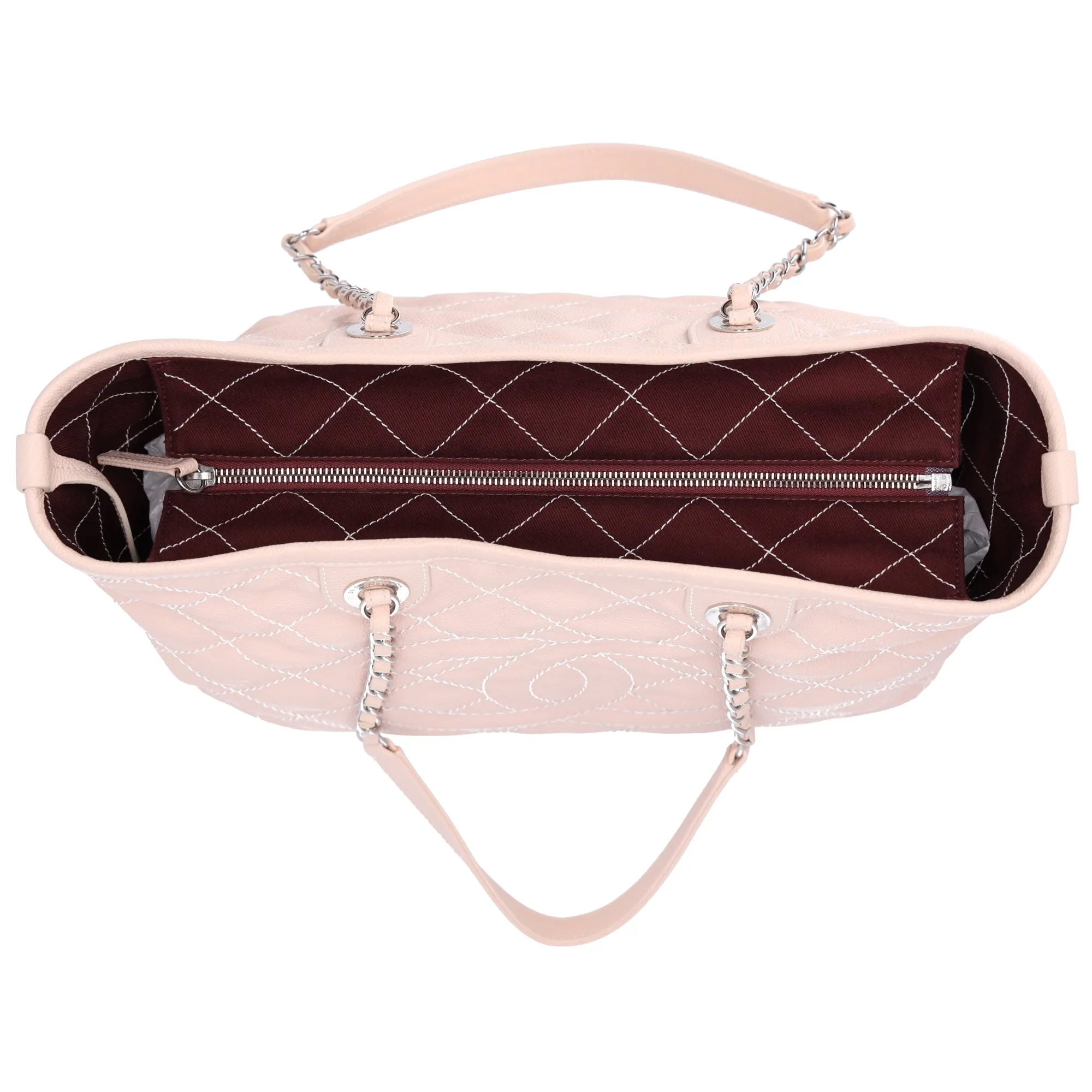 Chanel Small Daily Shopping Tote Caviar Grained Calfskin Quilted Beige sold by Gaby's Bags product image thumbnail 5