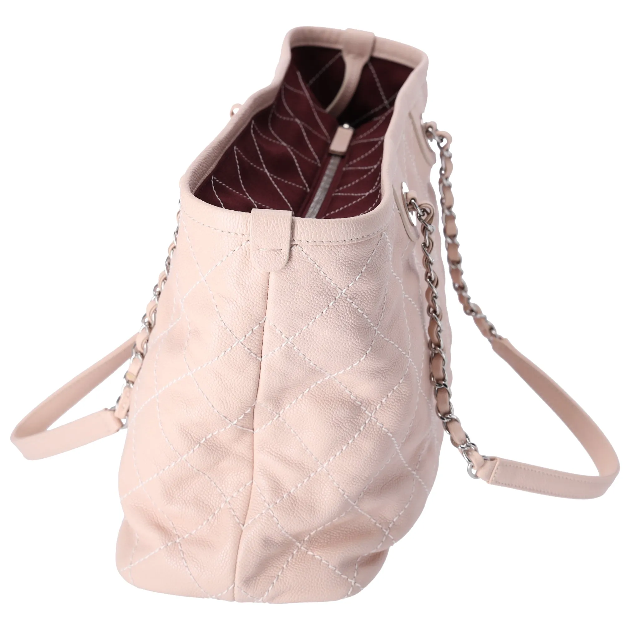 Chanel Small Daily Shopping Tote Caviar Grained Calfskin Quilted Beige sold by Gaby's Bags product image thumbnail 2