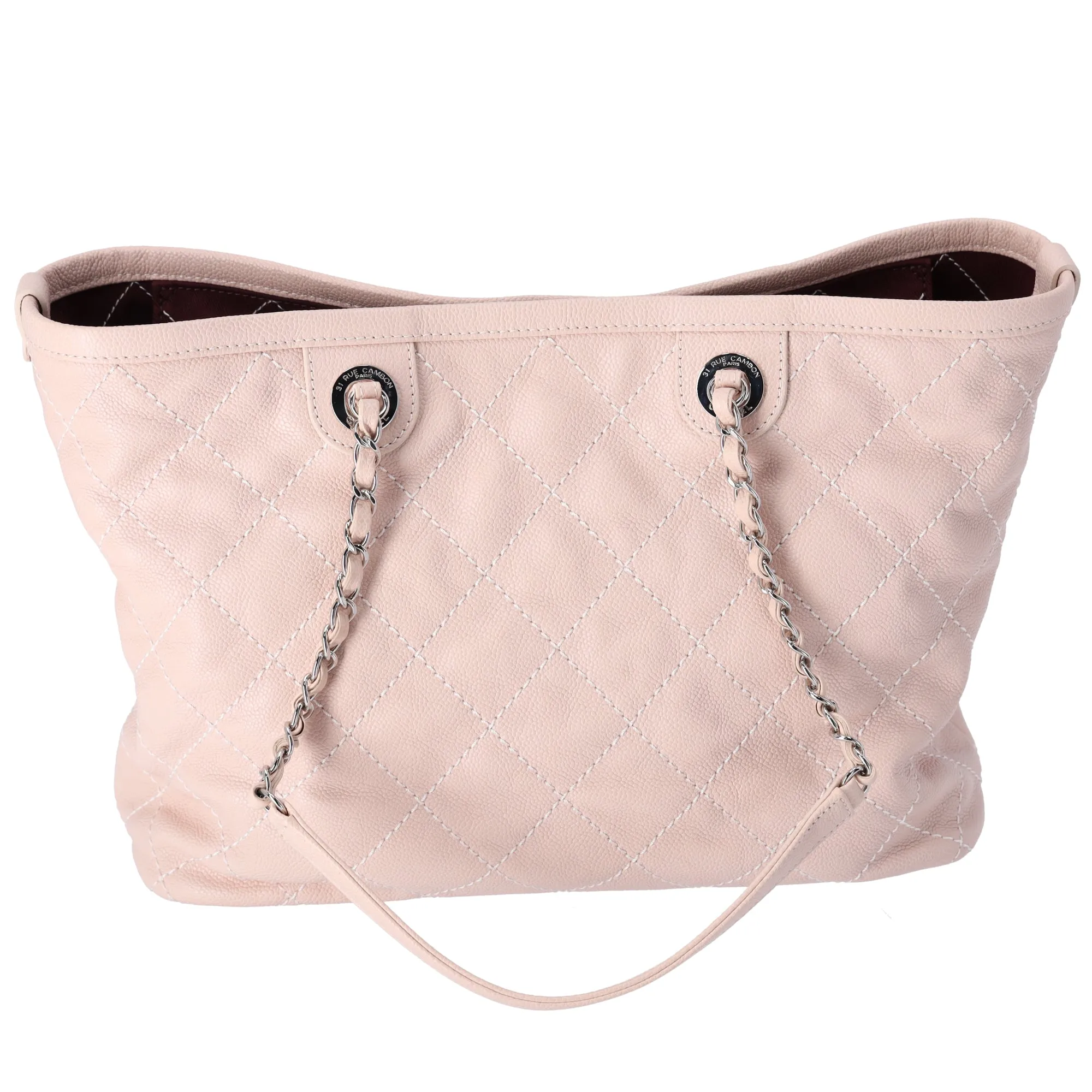 Chanel Small Daily Shopping Tote Caviar Grained Calfskin Quilted Beige sold by Gaby's Bags product image thumbnail 3