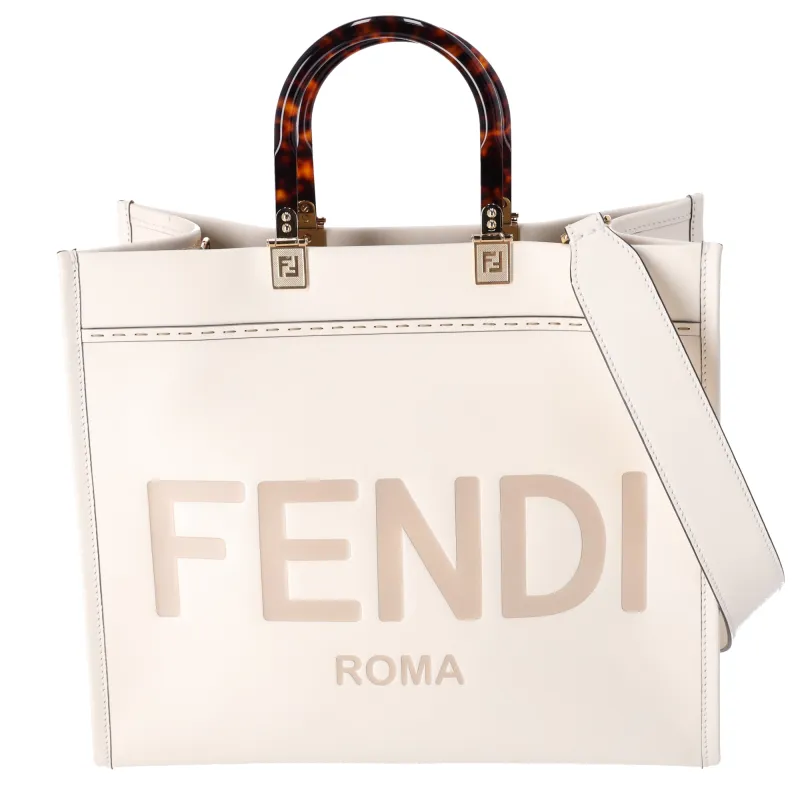 FENDI Sunshine Medium Tote Bag 8BH386-ABVL Cream Leather sold by Gaby's Bags