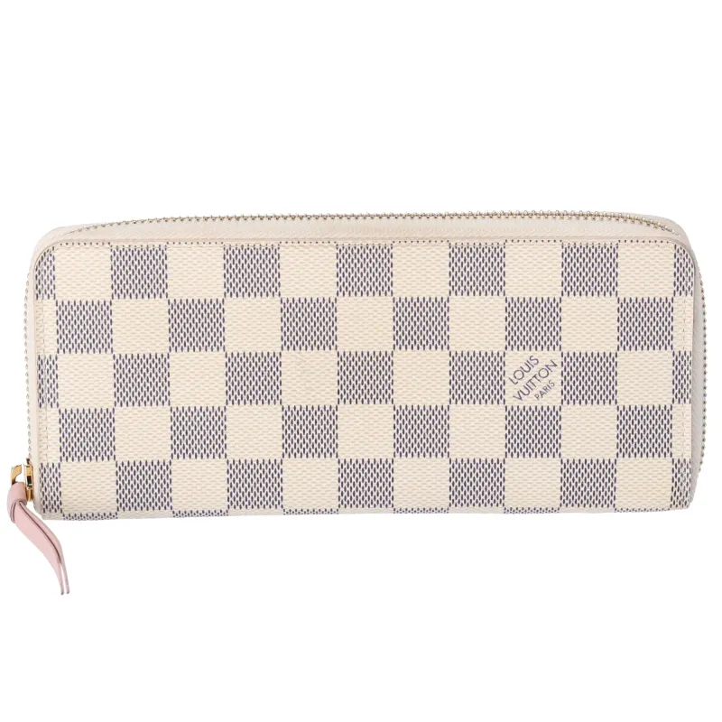Louis Vuitton Clemence Damier Azur Long Wallet N61264 Rose Ballerine sold by Gaby's Bags
