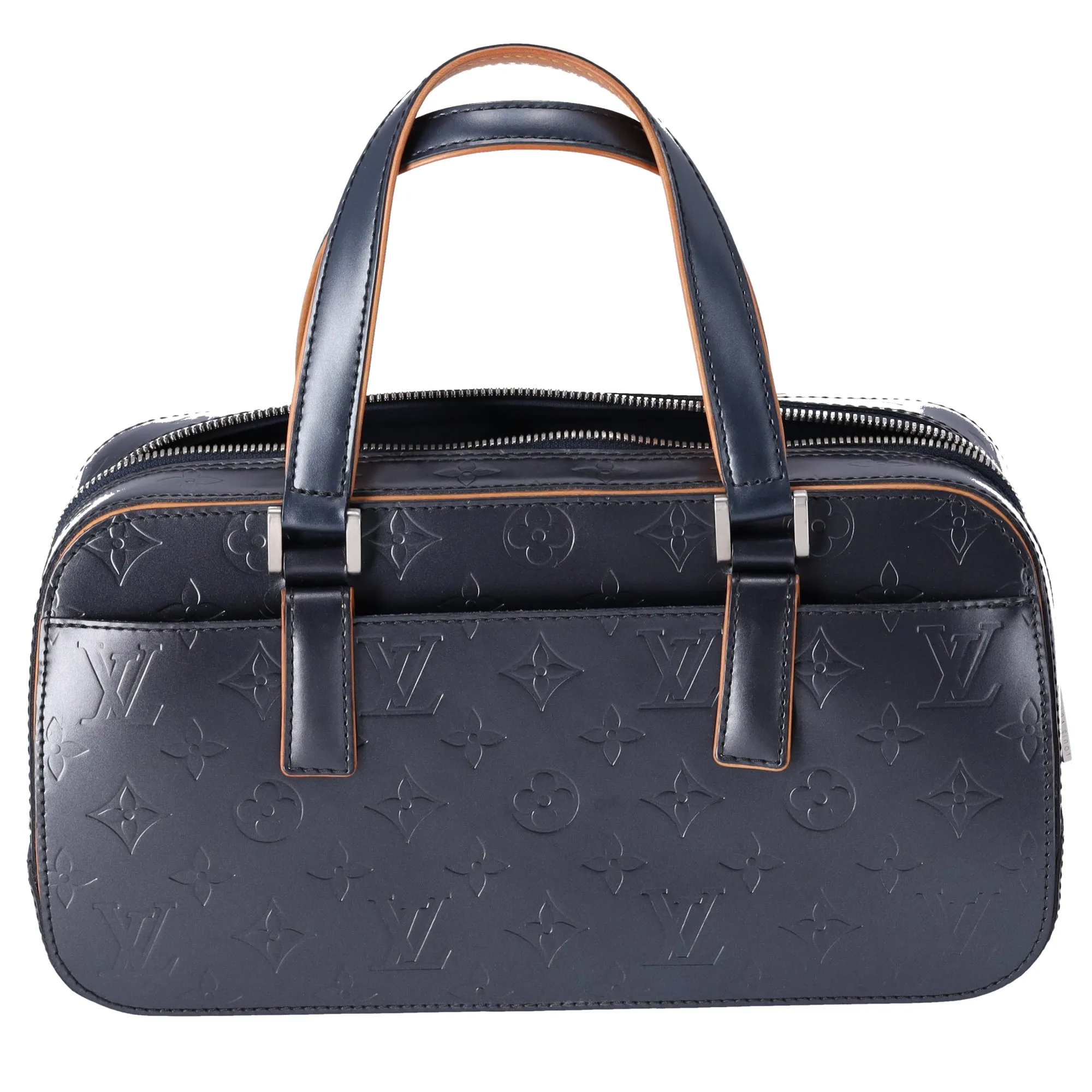 Louis Vuitton Shelton Monogram Mat Handbag M55175 Blue Leather sold by Gaby's Bags product image thumbnail 3