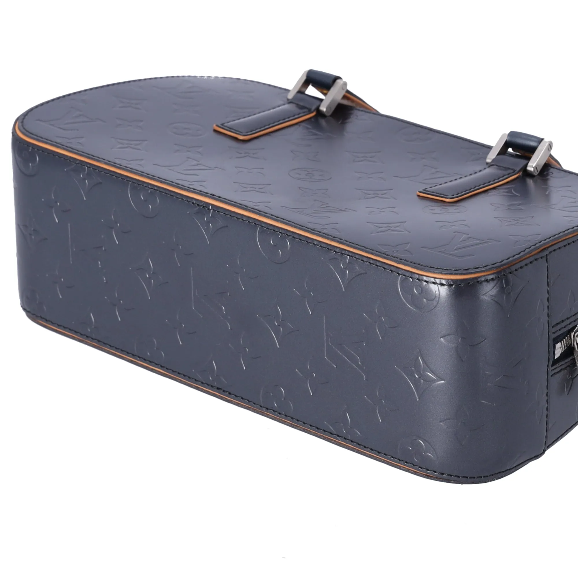 Louis Vuitton Shelton Monogram Mat Handbag M55175 Blue Leather sold by Gaby's Bags product image thumbnail 4