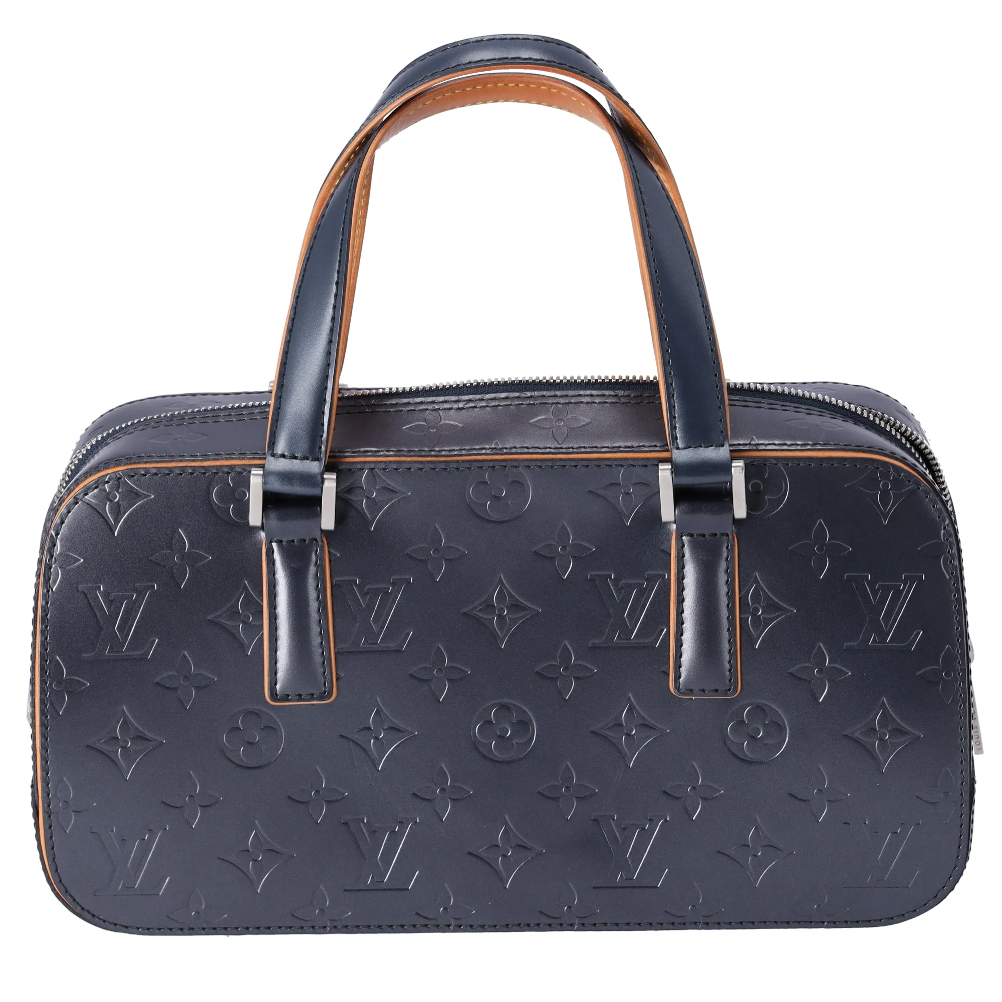 Louis Vuitton Shelton Monogram Mat Handbag M55175 Blue Leather sold by Gaby's Bags