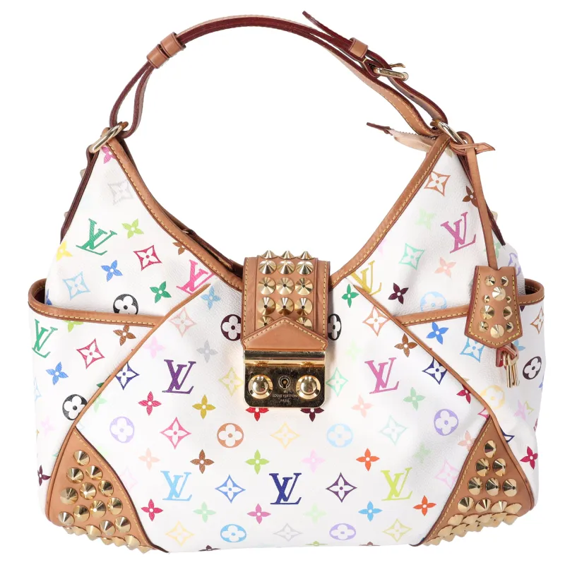 Louis Vuitton x Murakami Chrissie MM Monogram Multicolor Shoulder Bag Studded sold by Gaby's Bags