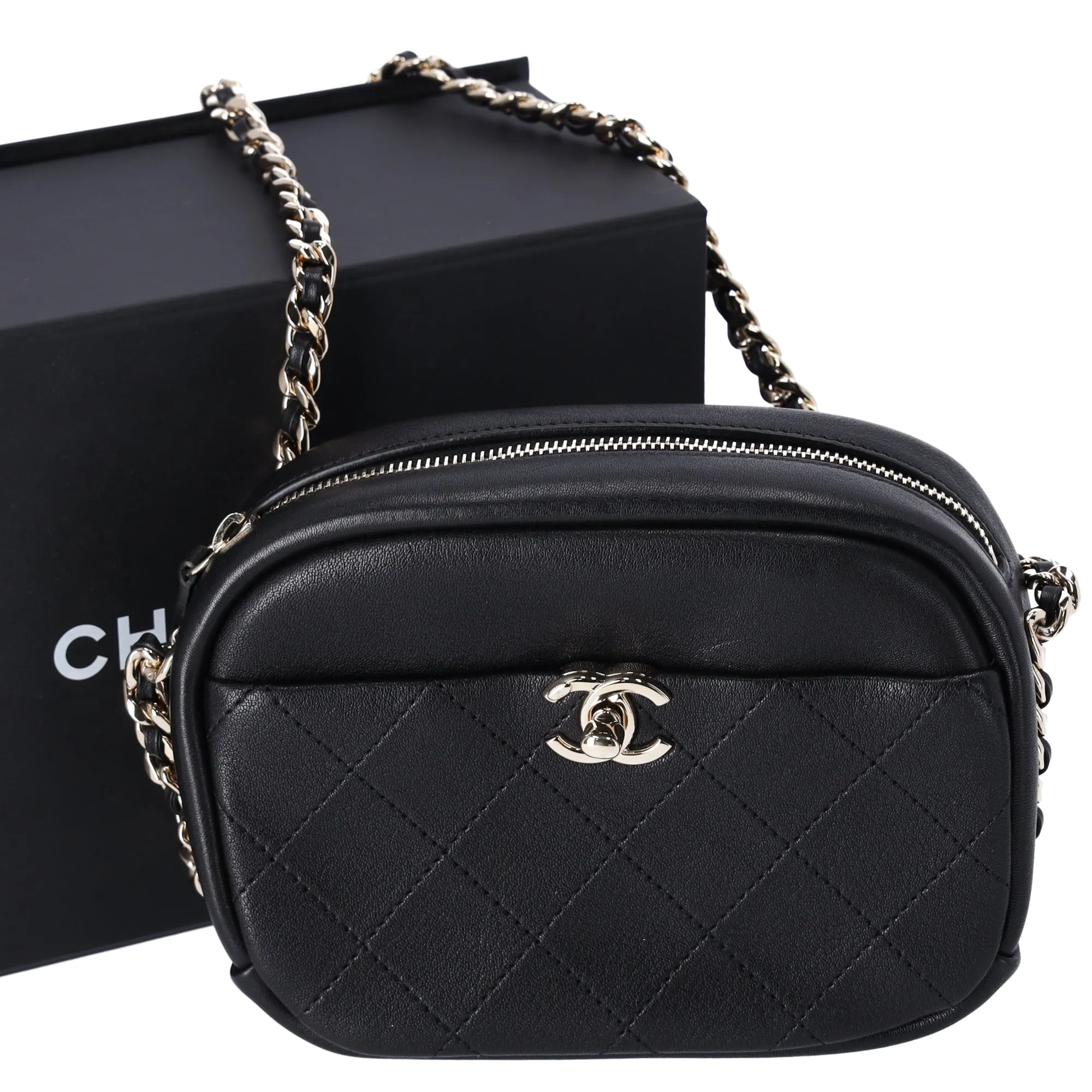 Chanel Quilted Lambskin Small Casual Trip Camera Bag Crossbody Black sold by Gaby's Bags product image thumbnail 2