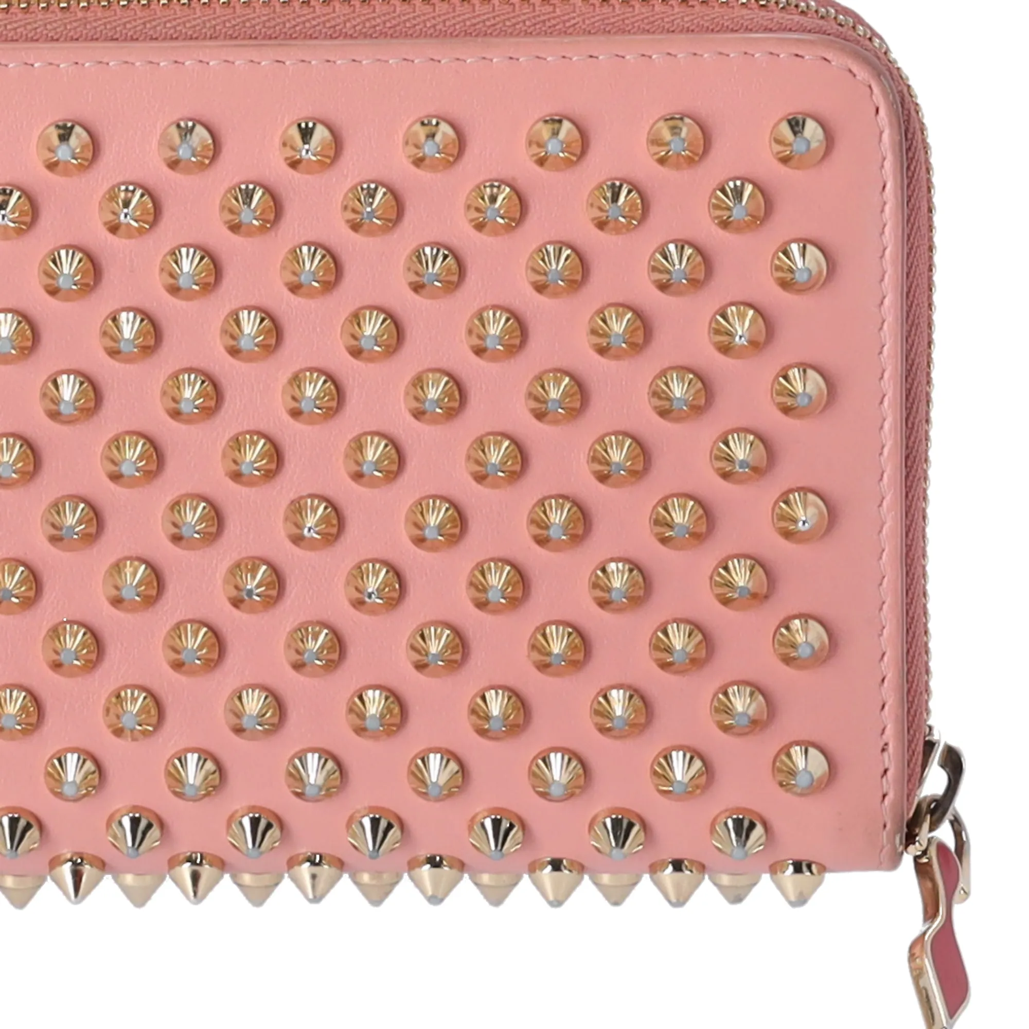 Christian Louboutin Panettone Long Wallet Light Pink Gold Studded Leather sold by Gaby's Bags product image thumbnail 2