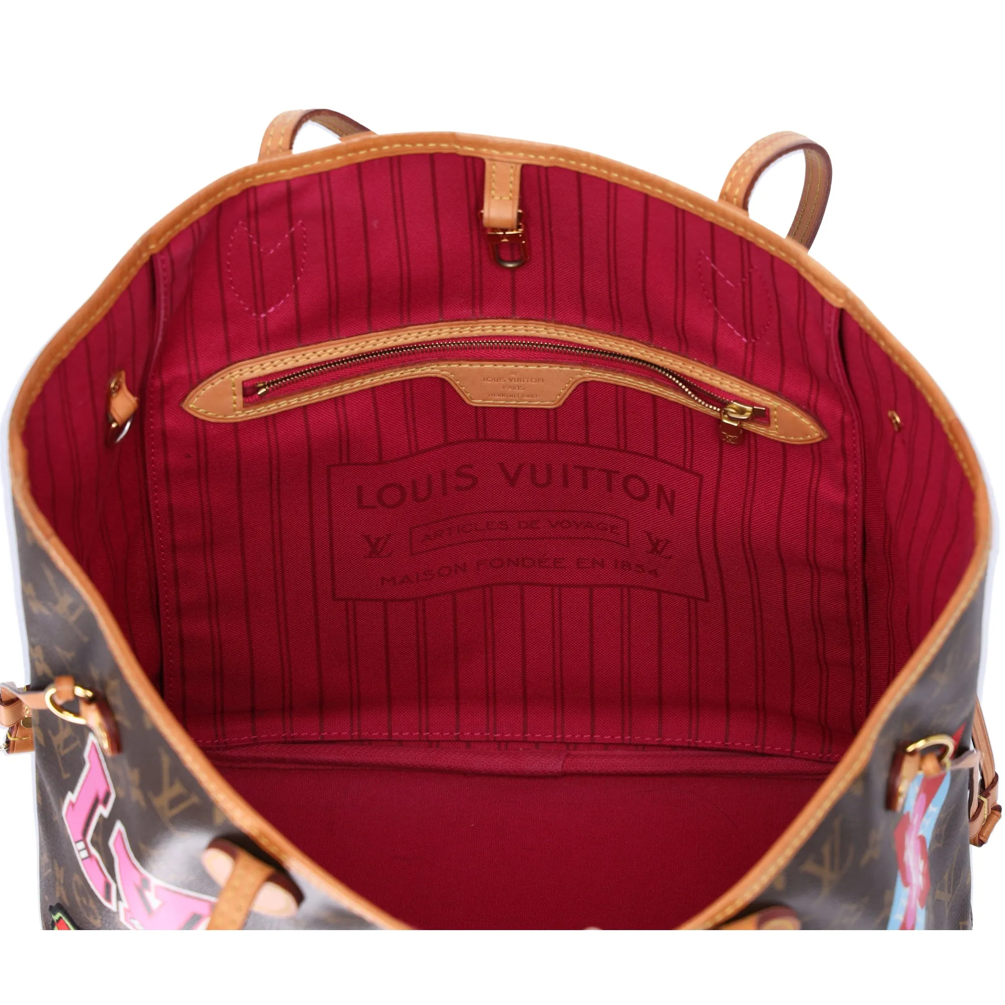 Louis Vuitton Neverfull MM Tote Monogram Travel Stickers Limited Edition sold by Gaby's Bags product image thumbnail 5
