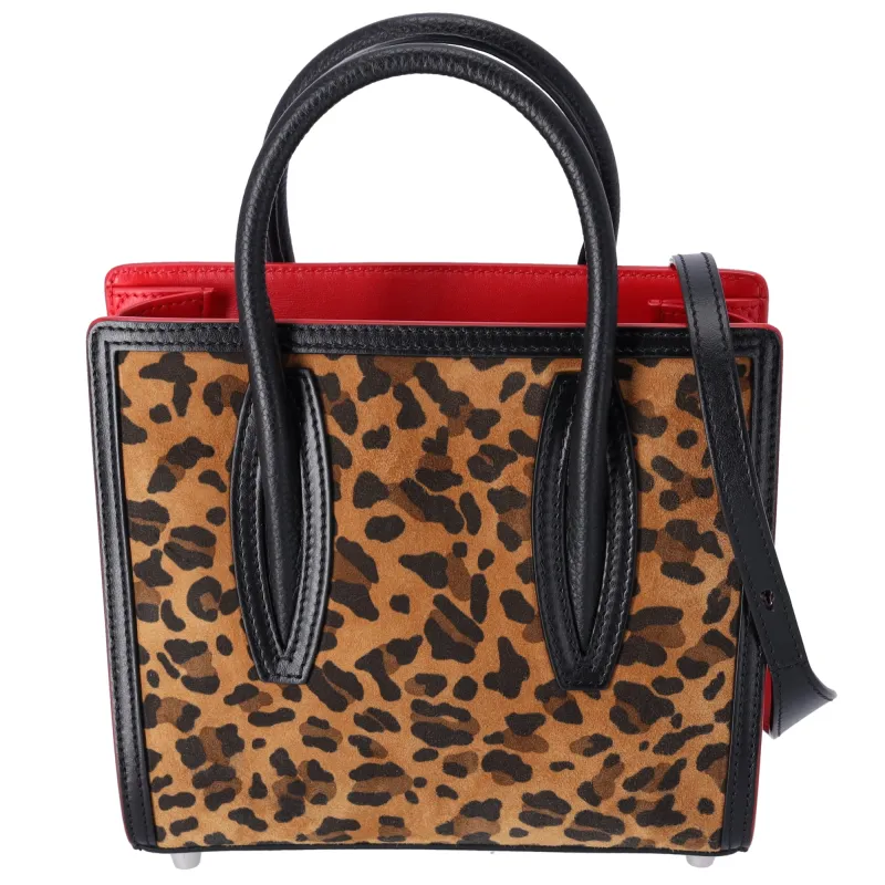 Christian Louboutin Paloma Mini Handbag Leopard Brown Black Red Suede sold by Gaby's Bags