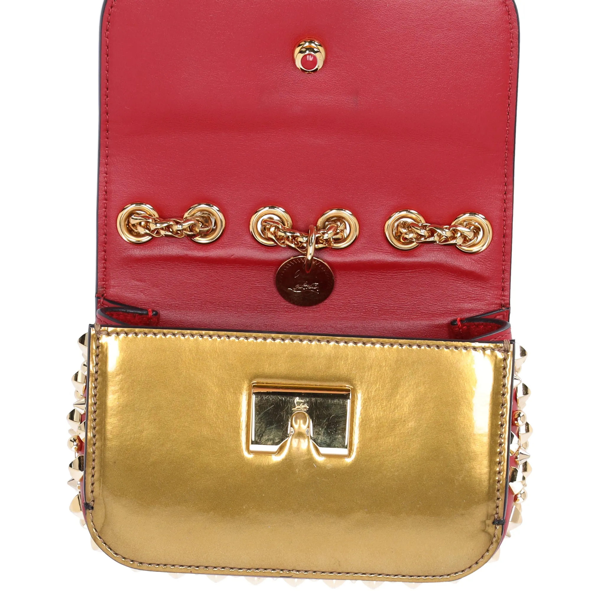 Christian Louboutin Sweet Charity Crossbody Red Gold Multi Glitter Bow sold by Gaby's Bags product image thumbnail 5