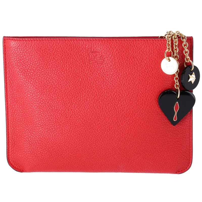 Christian Louboutin Loubicute Pouch with Charms Red Leather sold by Gaby's Bags
